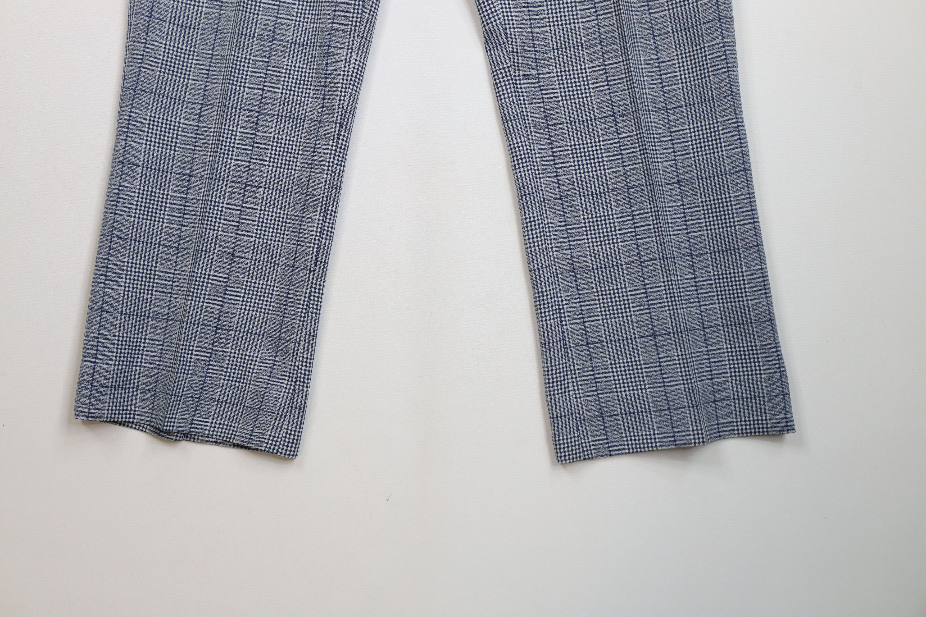 Vintage Vintage 70s Streetwear Wide Leg Chino Pants Blue Plaid USA Size US 32 / EU 48 - 4 Thumbnail