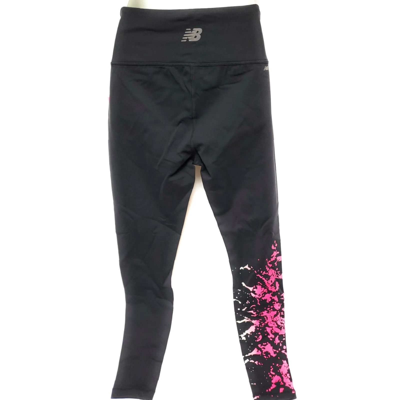 New Balance Womens New Balance High Rise Print Tight Black Pink PGL RWP73144 NB Dry Activewear Leggings Size S Womens Size 28" / US 6 / IT 42 - 3 Thumbnail