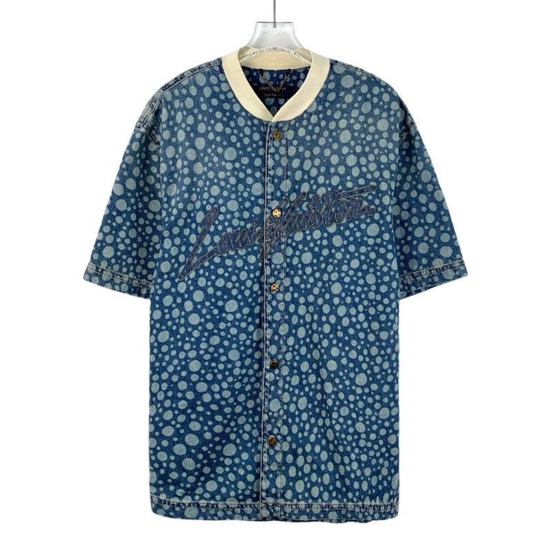 Louis Vuitton Louis Vuitton 23 blue logo monogrammed polka-dot cotton sh Size US M / EU 48-50 / 2 - 1 Thumbnail