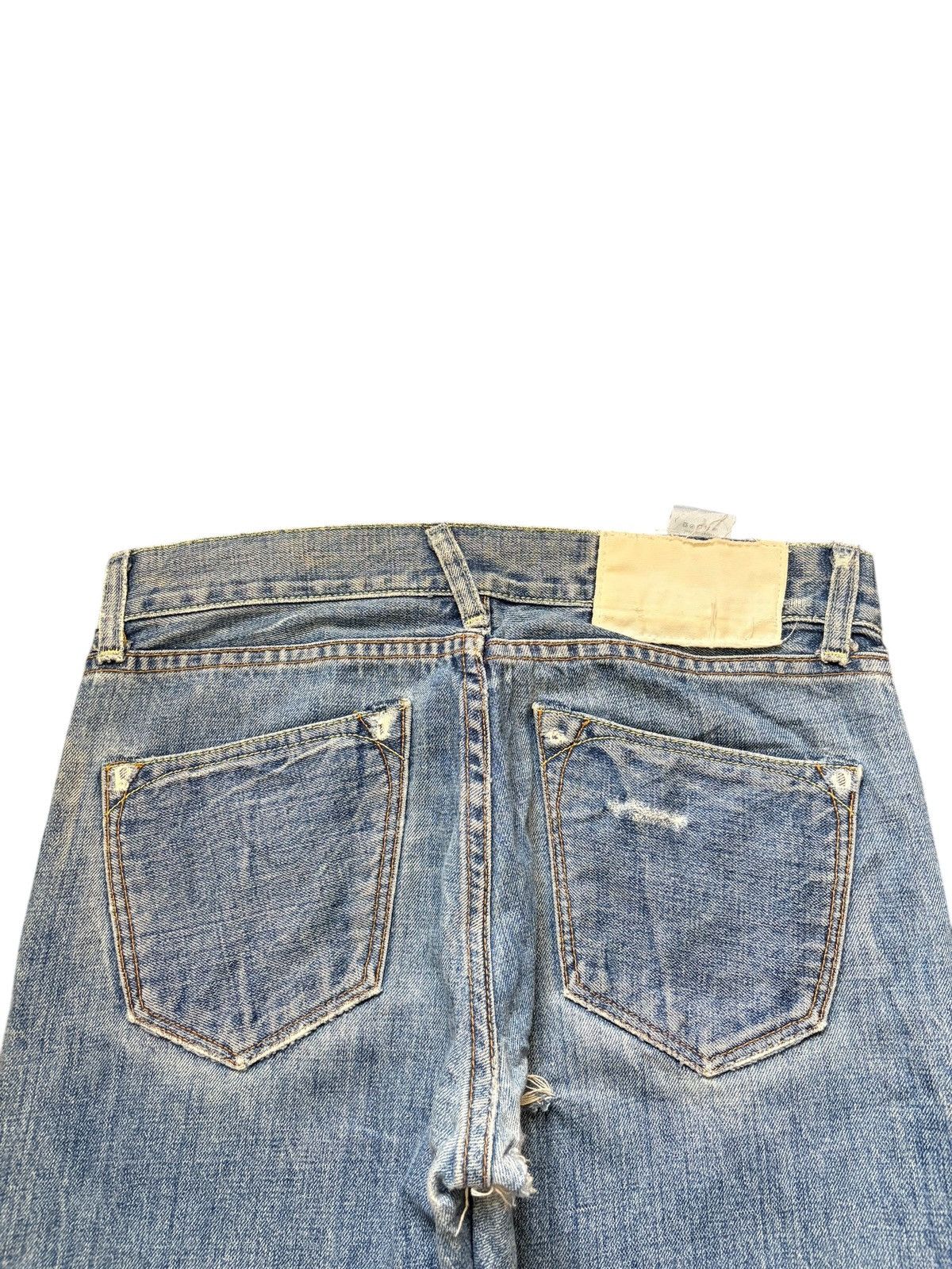 Buck Mason Vintage Japanese Brand Loomstate Distressed Flare Jeans Size 30" / US 8 / IT 44 - 4 Thumbnail