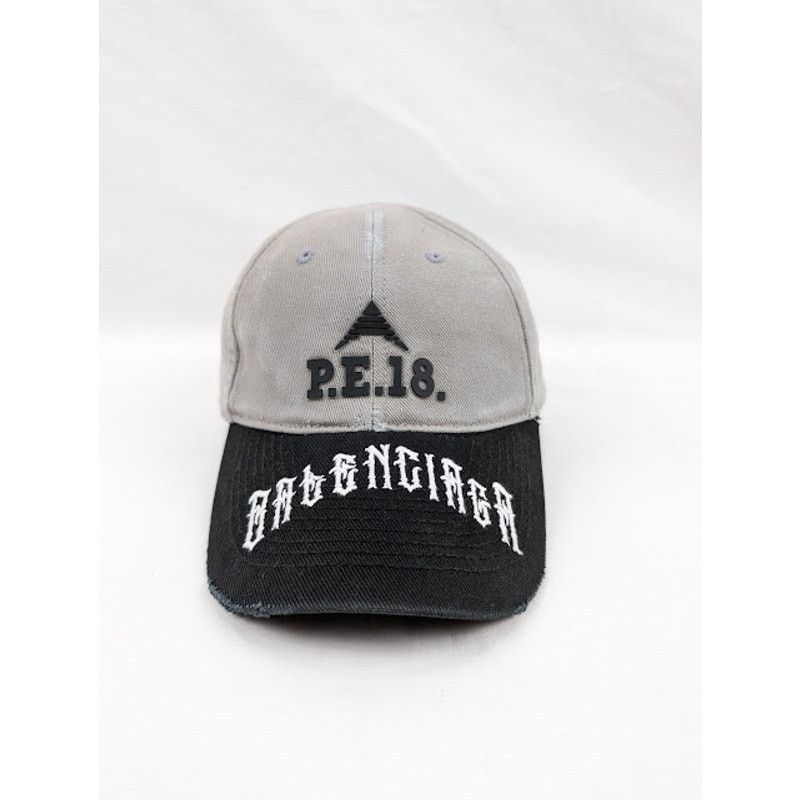 Balenciaga o1rshd1 Size: L / Cut Up Hat / Cap in Gray/Black Size ONE SIZE - 2 Thumbnail