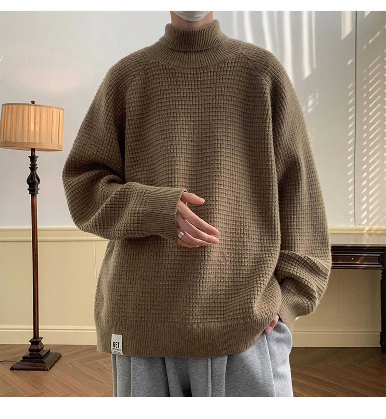 Vintage Turtle Neck Brown Knit Sweater Size US L / EU 52-54 / 3 - 4 Thumbnail