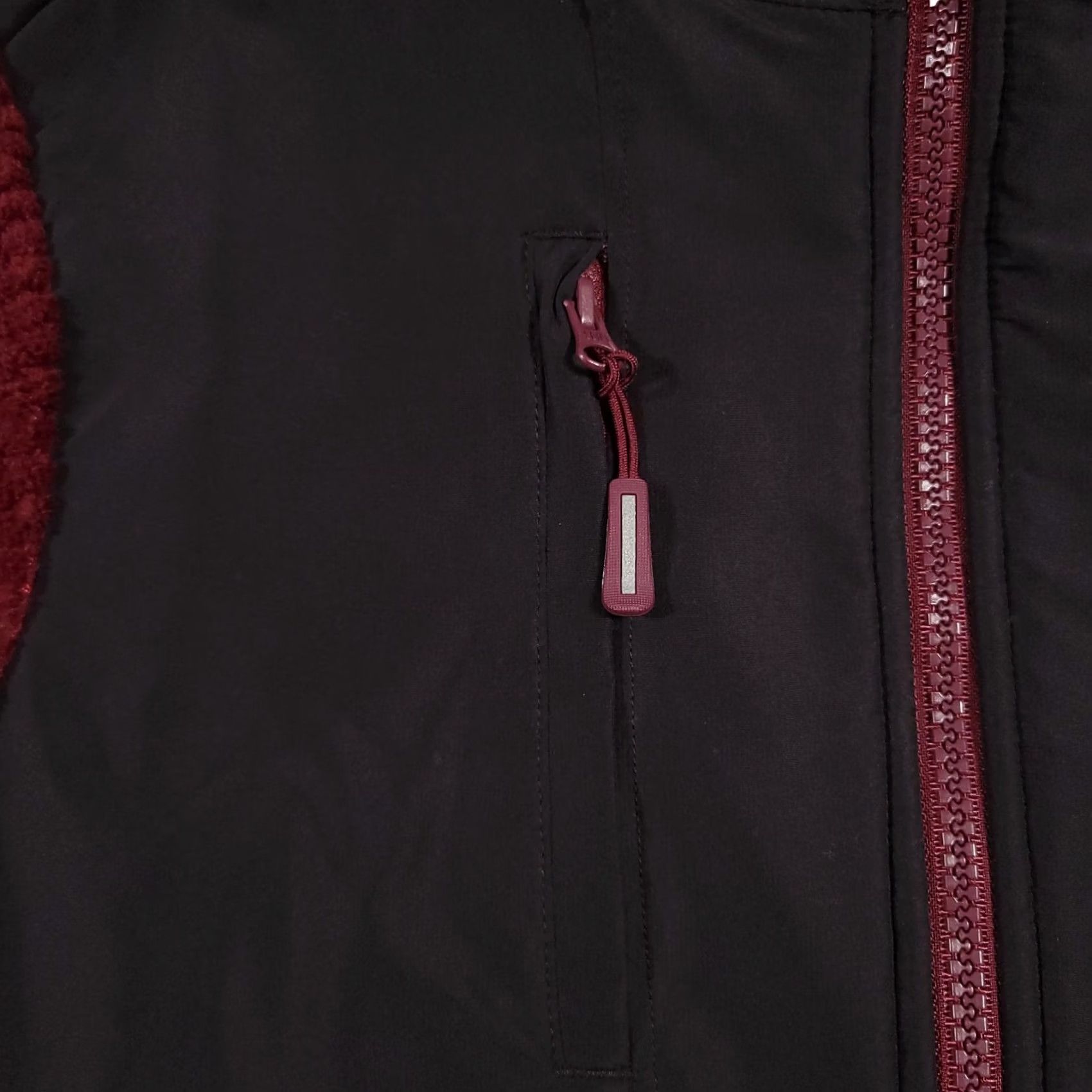 Fila FILA Sport Fleece Jacket Women's Small Black Burgundy Faux Fur Full Zip Pockets Size S / US 4 / IT 40 - 5 Thumbnail