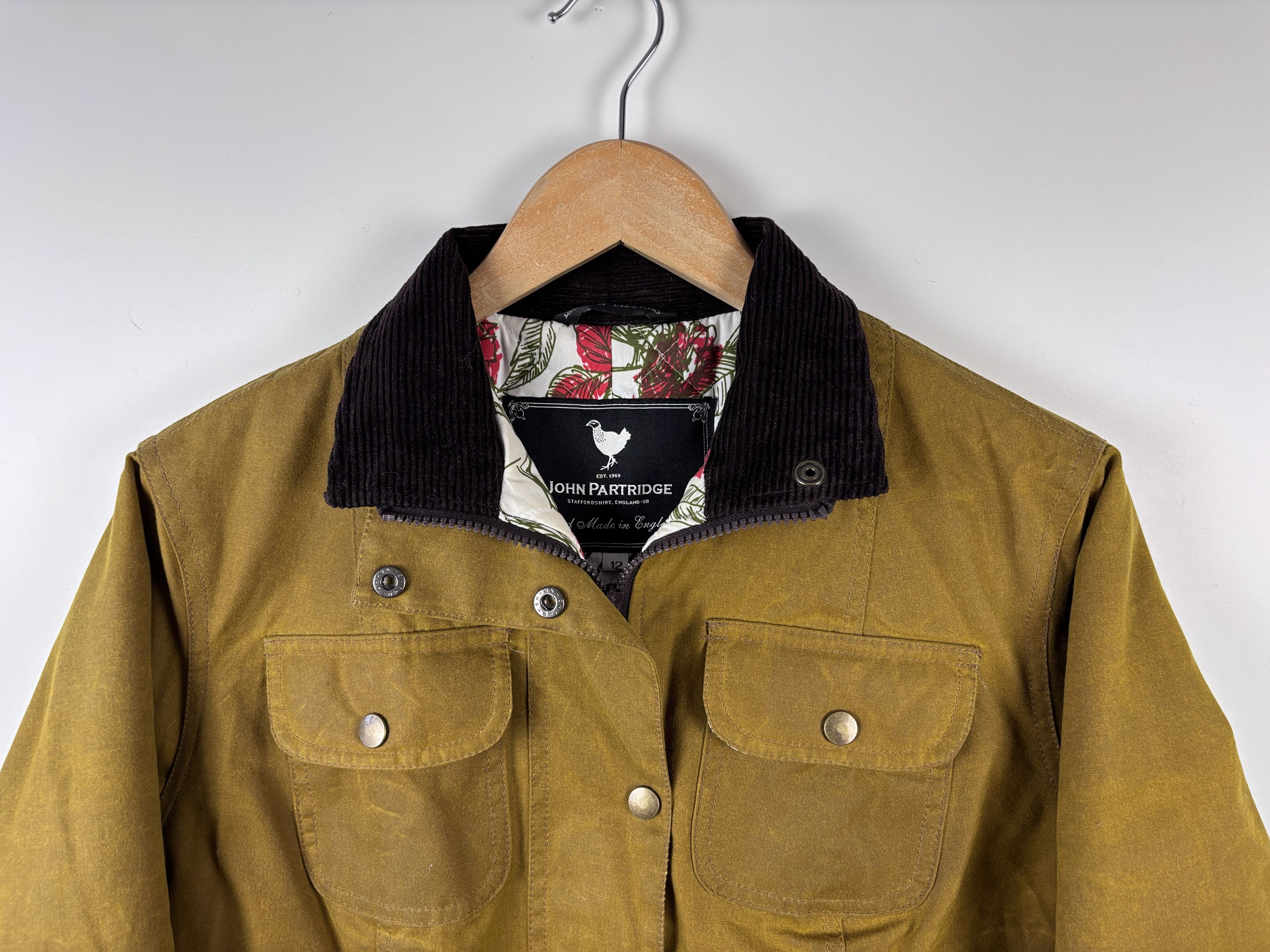 Womens John Partridge Wax Jacket Yellow Size 12