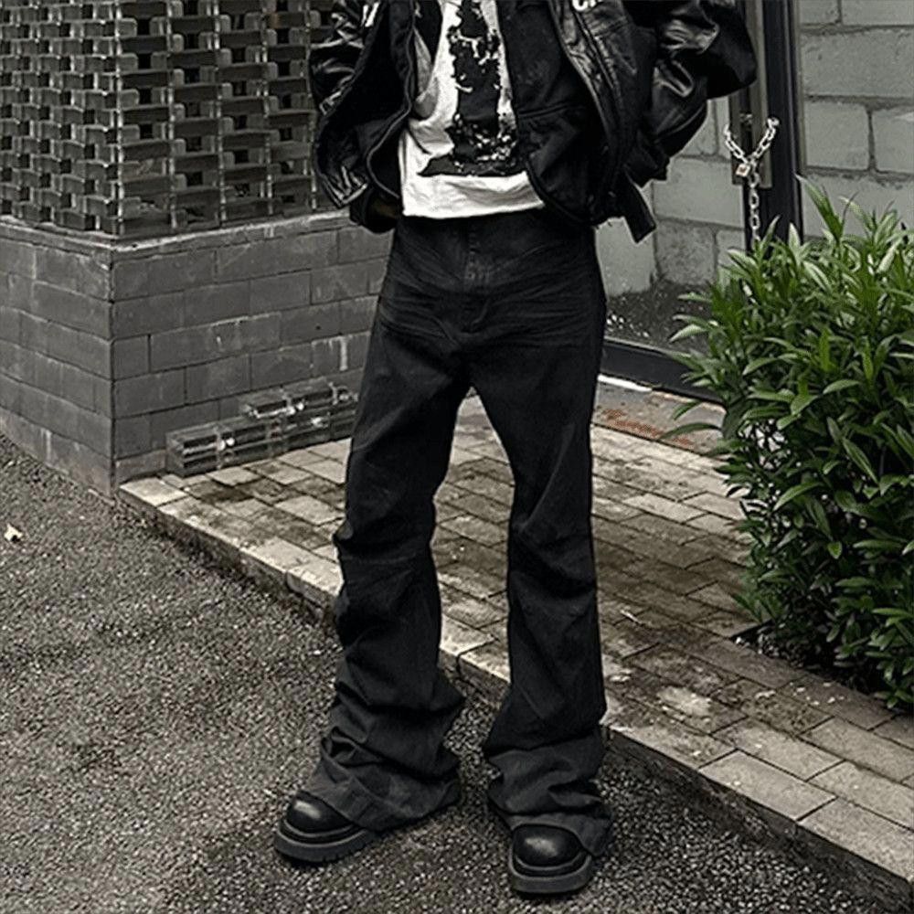 Jean Black Stacked Flared Waxed Jeans Size US 30 / EU 46 - 5 Thumbnail