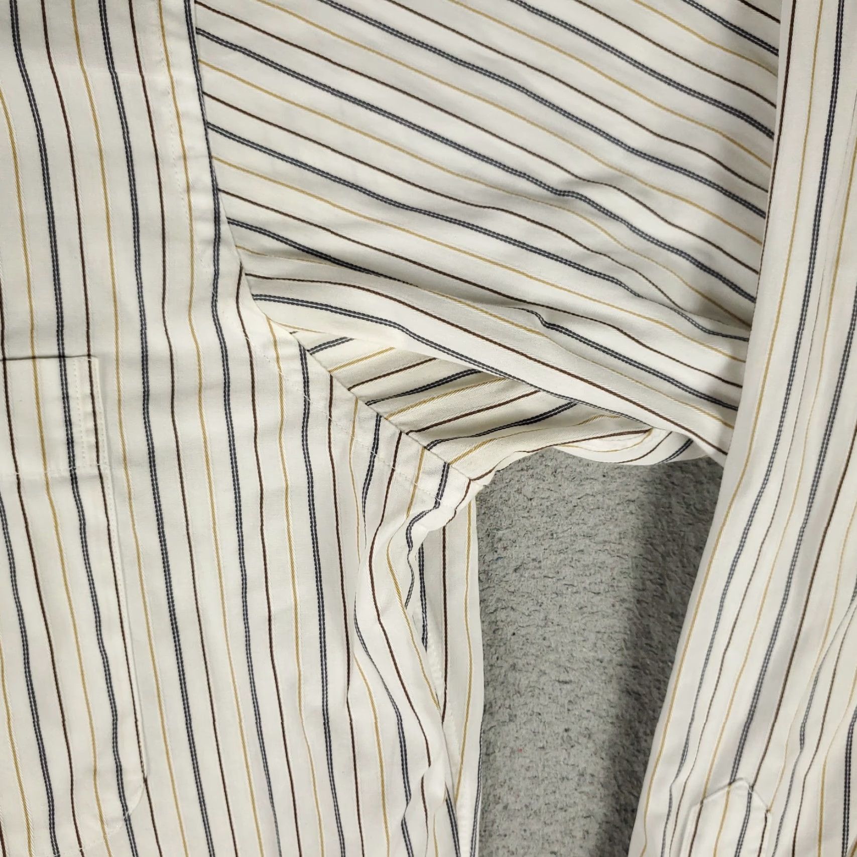 Ermenegildo Zegna Ermenegildo Zegna Dress Size 16 Blue Yellow Striped Button Up Long Sleeve Size US L / EU 52-54 / 3 - 4 Thumbnail