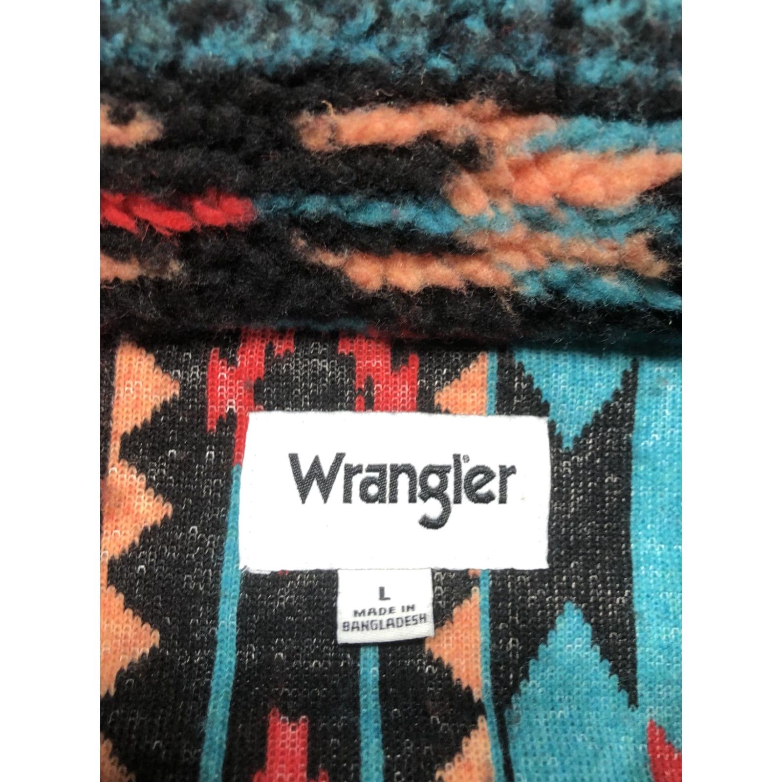 Wrangler Wrangler Jacket Mens L Multicolor Fleece Bomber Snap Front Western Aztec Geometric Pattern Size US L / EU 52-54 / 3 - 7 Thumbnail
