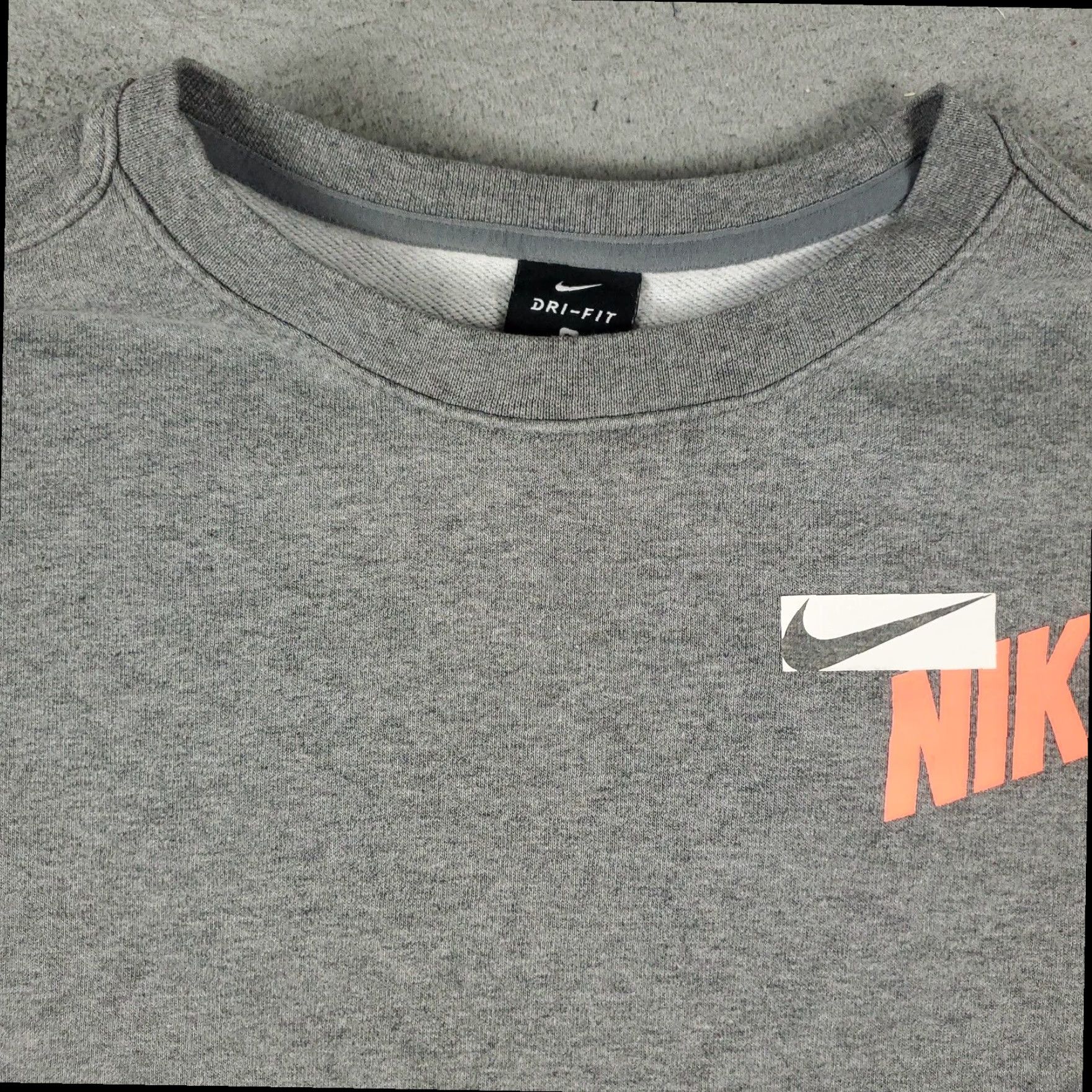 Nike Nike Womens Small Gray Sweater Oversized Swoosh Pullover Sweatshirt Size S / US 4 / IT 40 - 2 Thumbnail