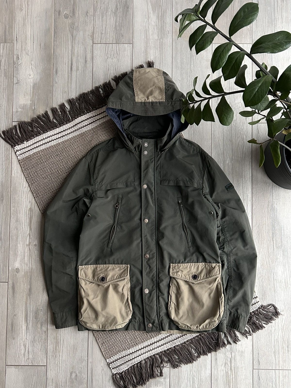 Armani parka coat on sale