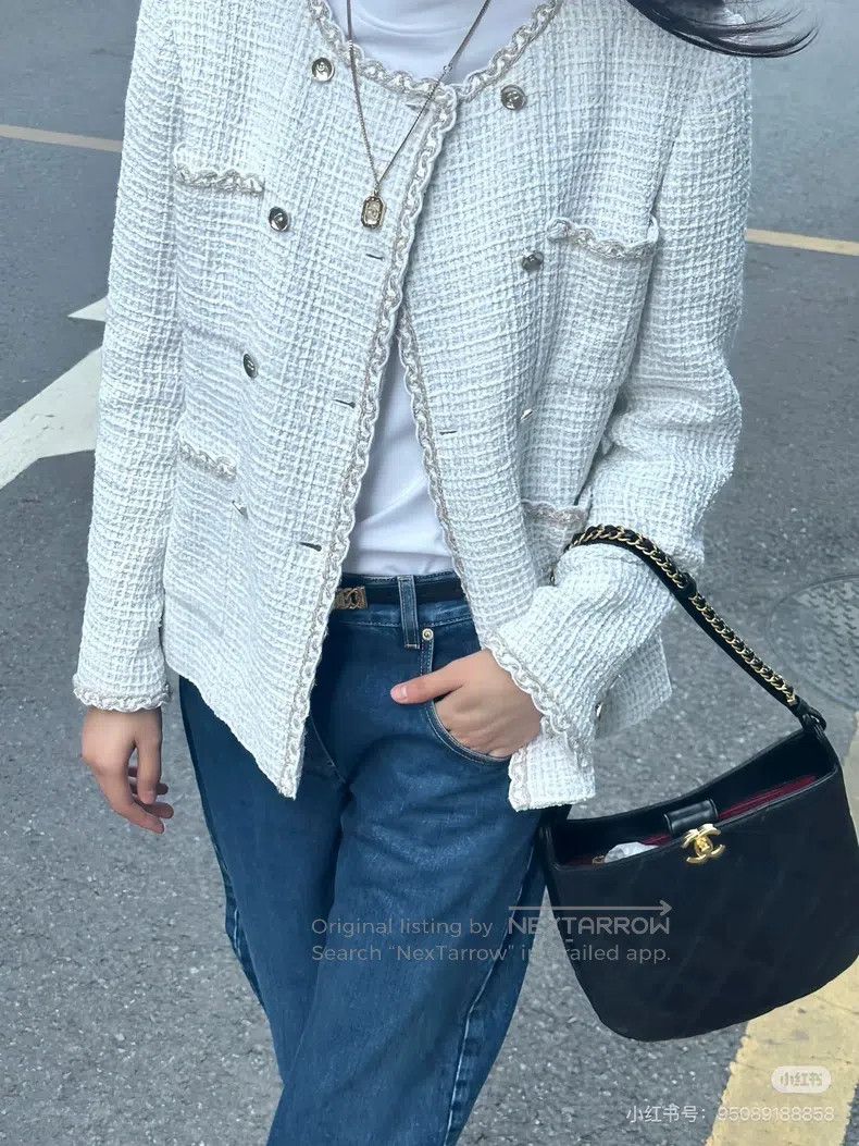 Chanel Chanel 25C white rolled tweed four-pocket double-breasted Size XS / US 0-2 / IT 36-38 - 8 Thumbnail