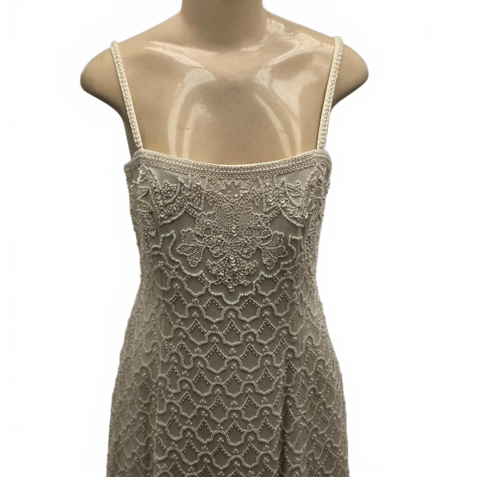 Bill Blass Bill Blass Vintage Beaded Silk Mini Dress – Bridal Cocktail Size M / US 6-8 / IT 42-44 - 2 Thumbnail