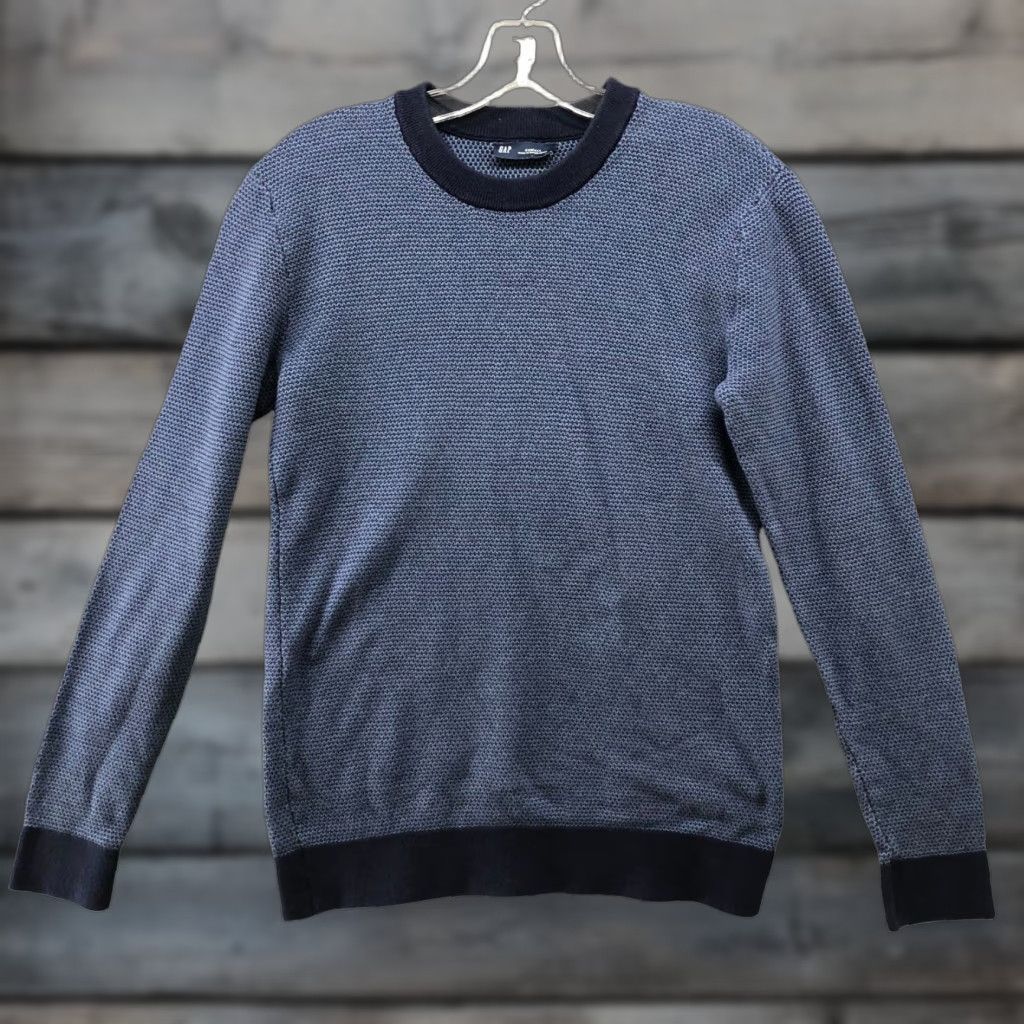 Gap Gap Sweater Men XS Blue 100% Cotton Knit Crewneck Pullover, Regular Fit, Classic Casual Mens Size US XS / EU 42 / 0 - 1 Thumbnail