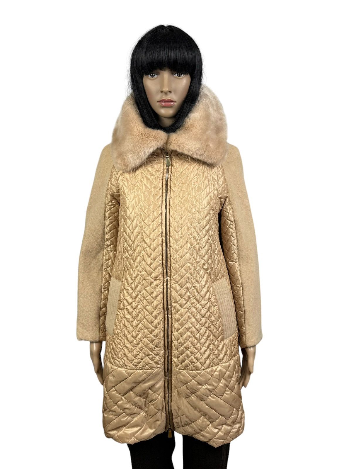 Marella Marella Quilted Wool Coat Fur Trim size IT 42 US 6 Size M / US 6-8 / IT 42-44 - 1 Thumbnail