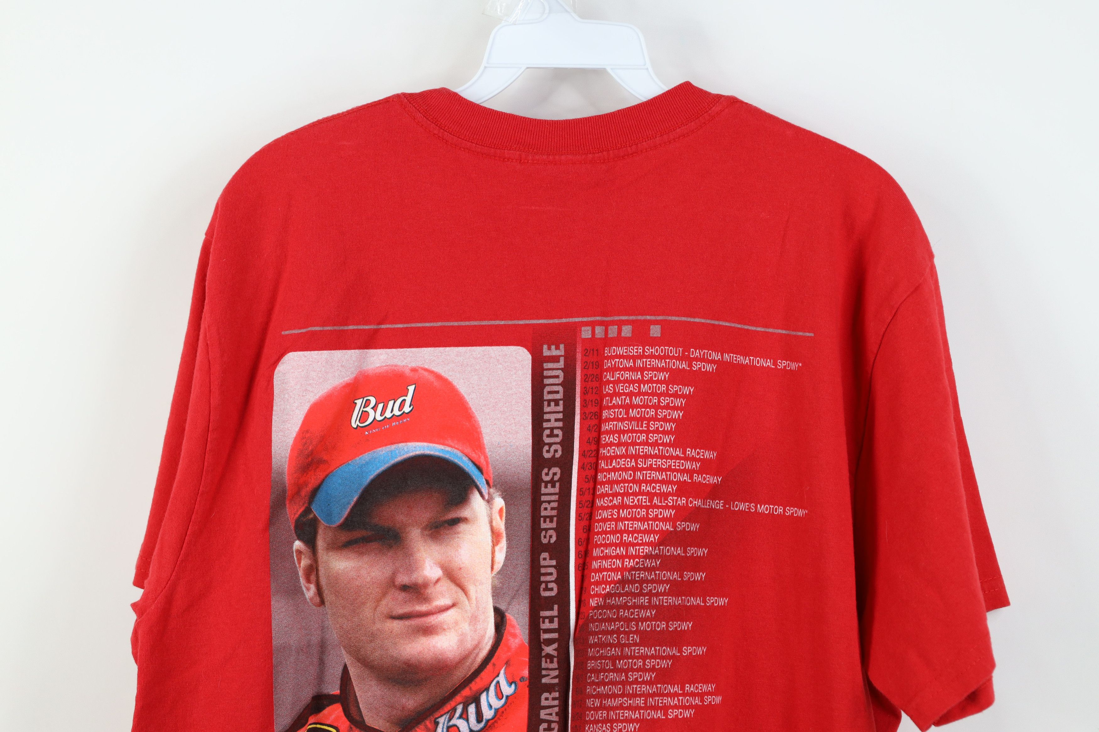 Vintage Vintage Y2K 2006 NASCAR Jr Racing Budweiser T-Shirt Red Size US L / EU 52-54 / 3 - 16 Thumbnail