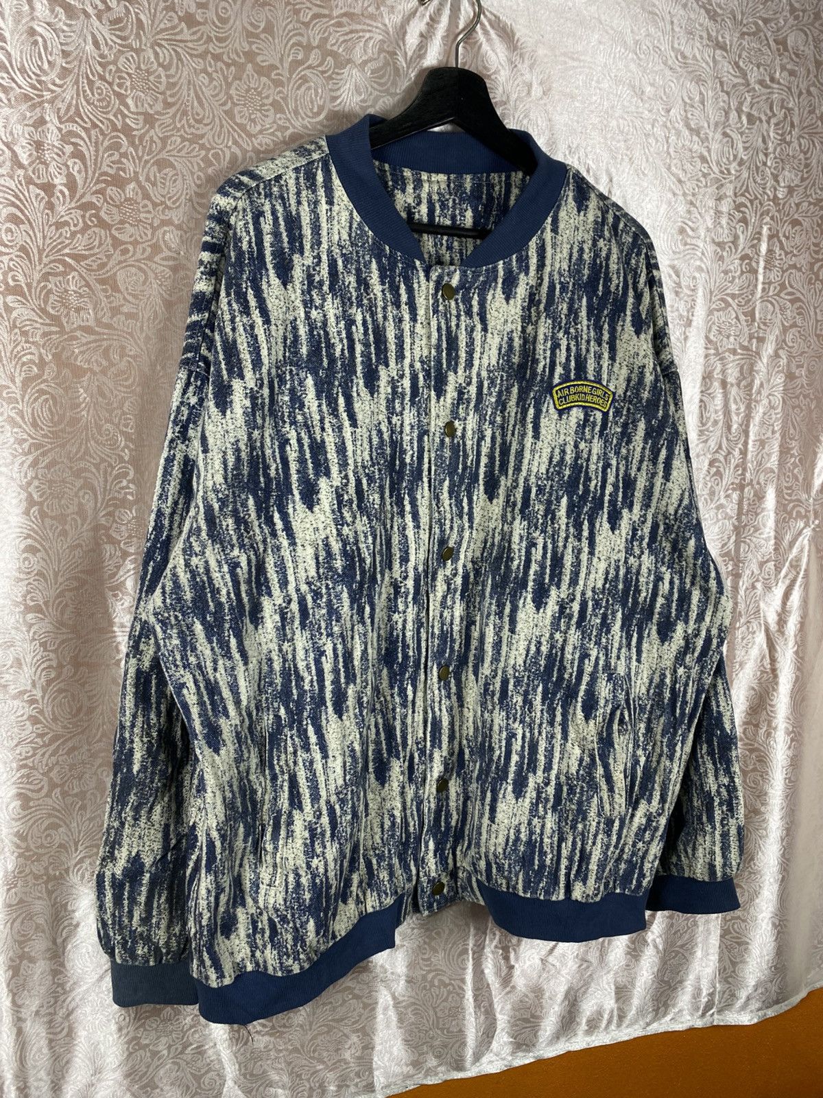 Vintage Struggle Abstract Pattern Jacket Blue Cream Snap Button Size US XL / EU 56 / 4 - 5 Thumbnail