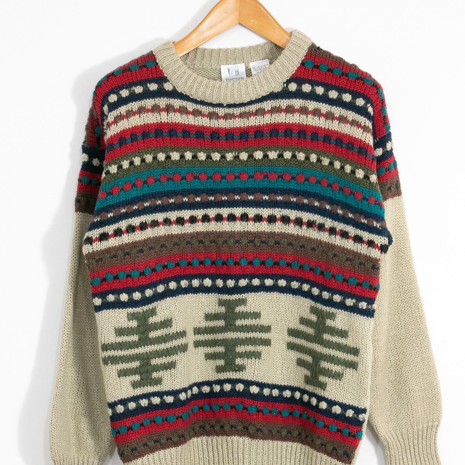 Vintage Vintage Fair Isle Pattern Acrylic Sweater Large - Abstract Size US L / EU 52-54 / 3 - 2 Thumbnail