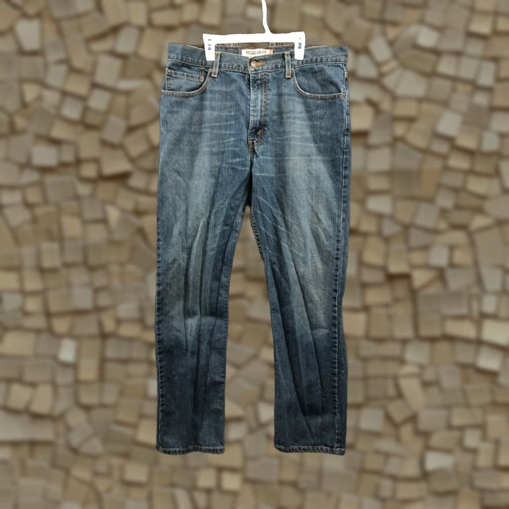 Levi's Levi's 505 Jeans Size 36x32 Mens Mid Rise Straight Leg Dark Wash Blue Denim Jeans Size US 36 / EU 52 - 1 Thumbnail