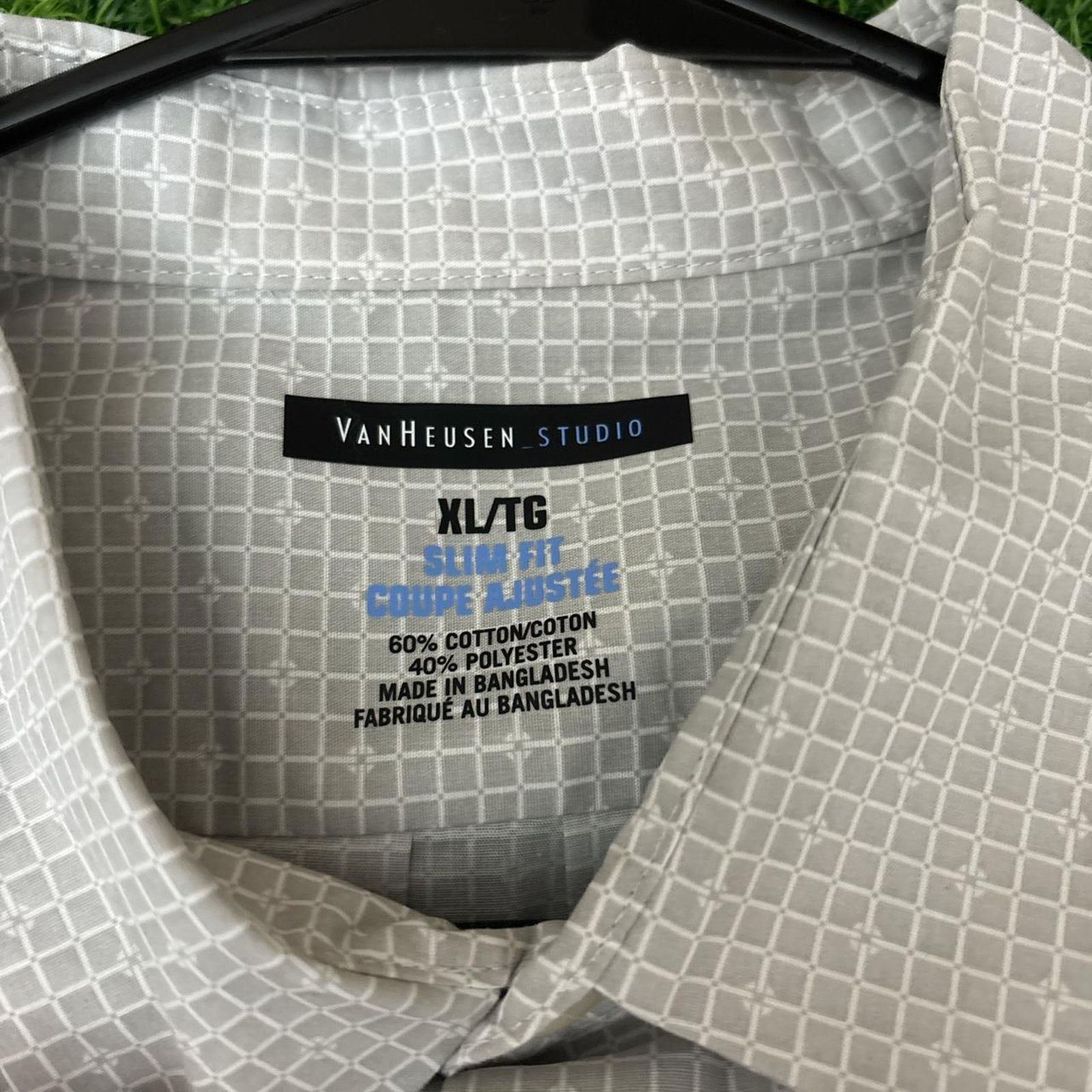 Van Heusen Men's Grey/White Checker Pattern Van Heusen Polo Shirt Size US XL / EU 56 / 4 - 3 Thumbnail