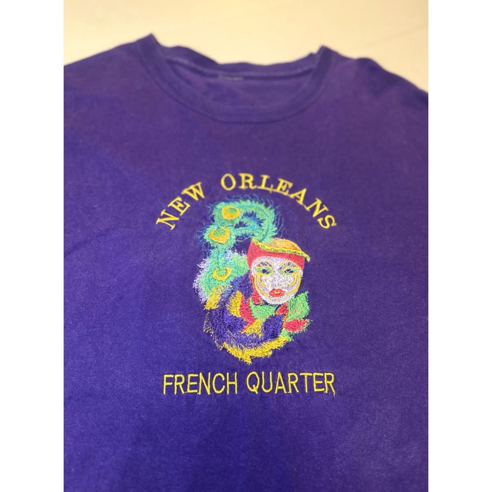 Vintage VINTAGE New Orleans French Quarter Shirt Purple Embroidered Mens XL Short Sleeve T-Shirt Size US XL / EU 56 / 4 - 2 Thumbnail