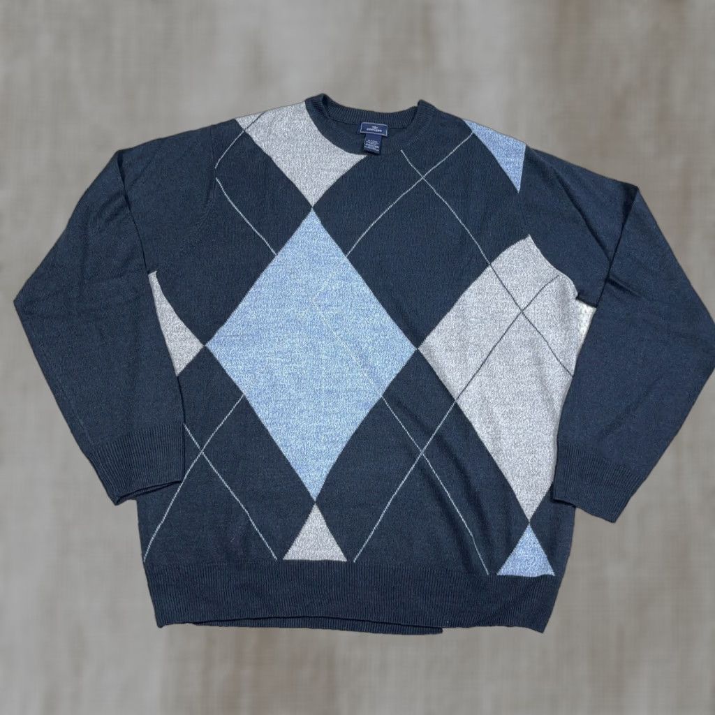 Dockers DOCKERS Sweater Man XLT Blue Diamond Geometric Grandpa Golf Crewneck Pullover Size US XL / EU 56 / 4 - 1 Thumbnail