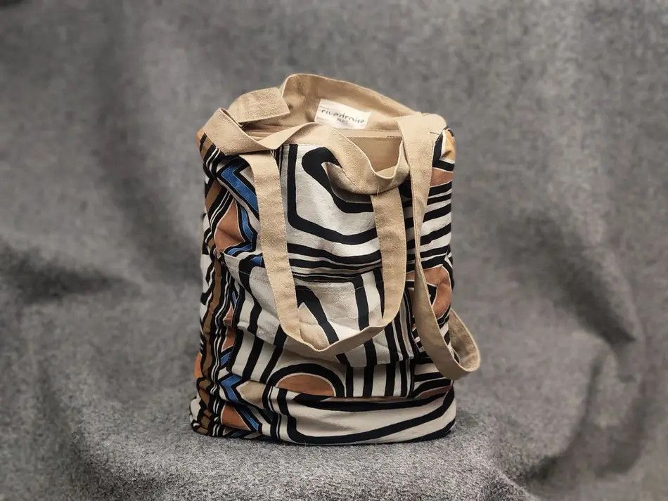 Japanese Brand Rive Droite Paris Design Double sided Cotton Beige tote Bag Size ONE SIZE - 1 Thumbnail