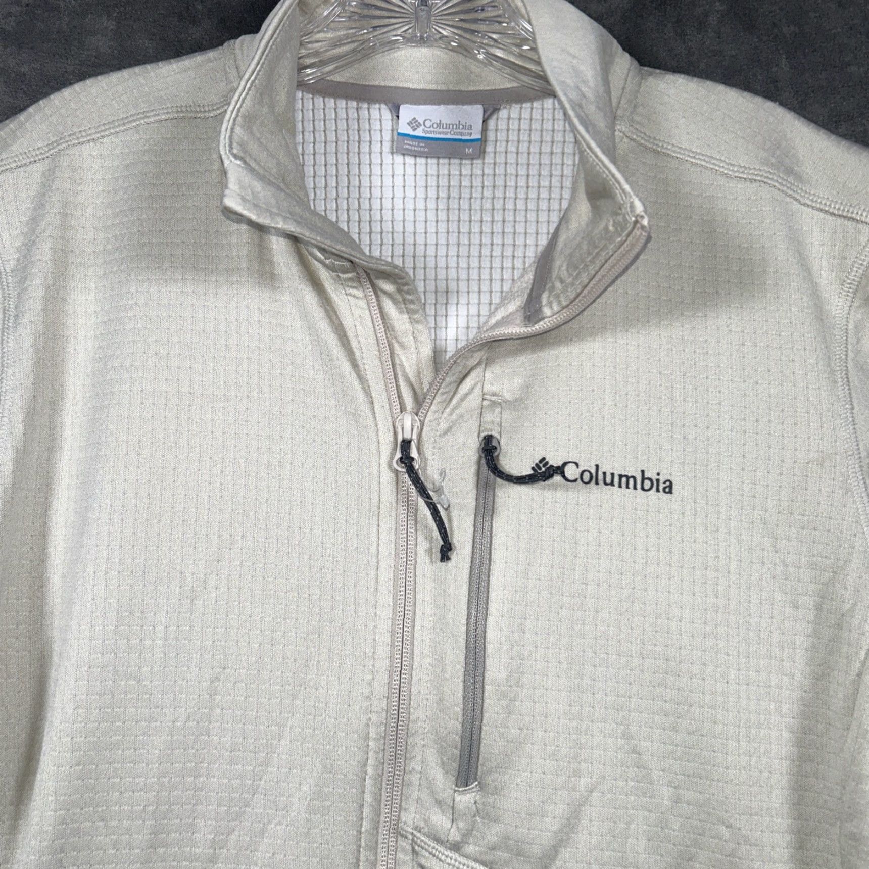 Vintage Columbia Jacket Womens M Ivory Omni-Wick Full Zip Thumbholes Outdoor Hiking Jacket Size M / US 6-8 / IT 42-44 - 2 Thumbnail