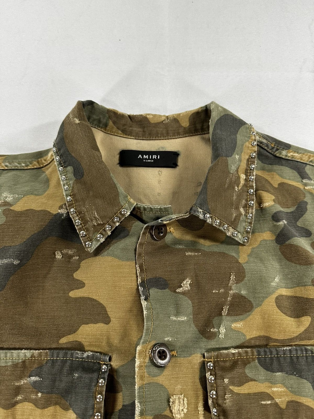 Amiri Amiri Studded Distressed Camo Military Jacket XL Made in USA Size US XL / EU 56 / 4 - 7 Thumbnail
