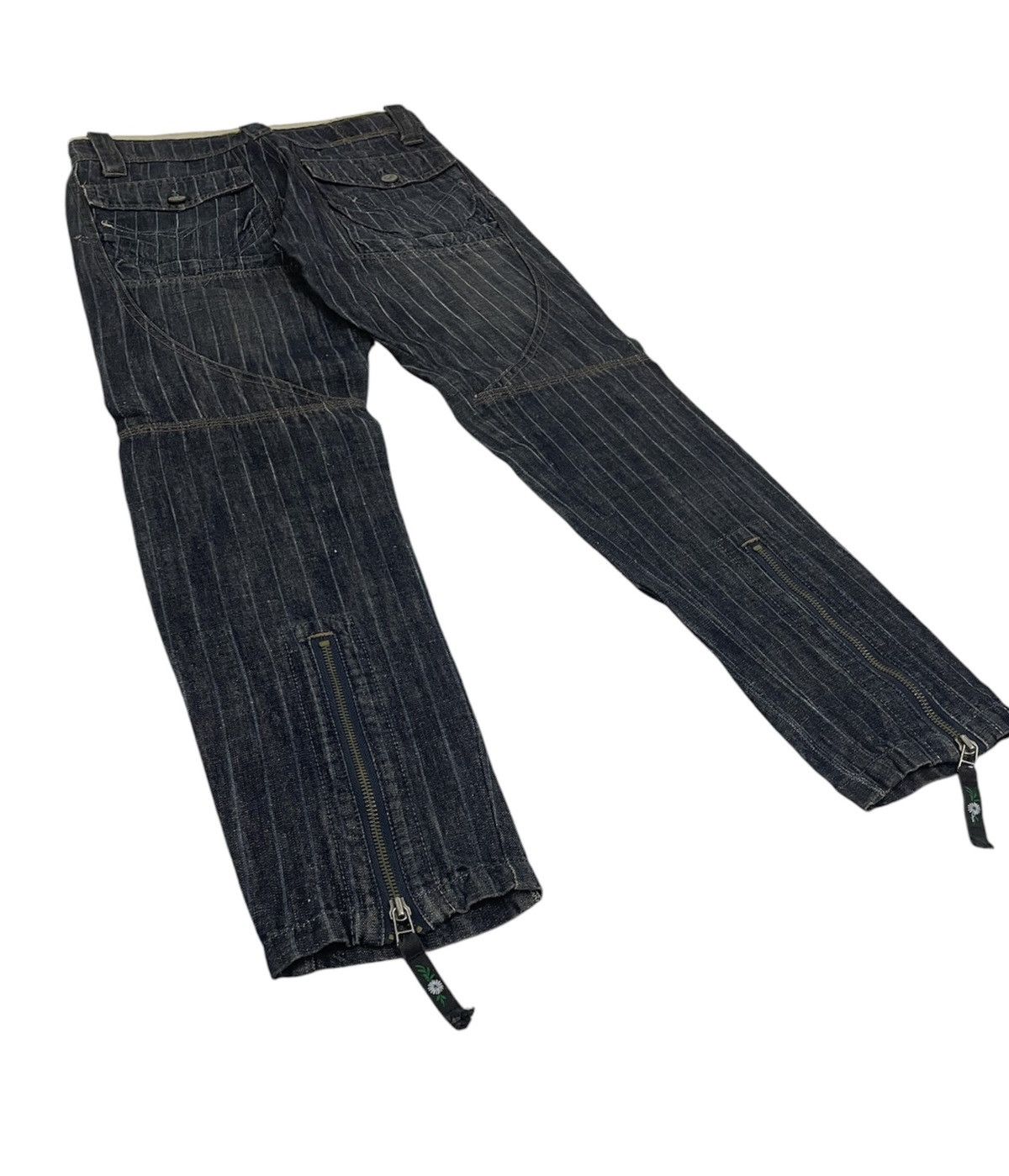 Marithe + Francois Girbaud Vintage MFG Jeans Bikers Stripes Zipper Jeans Size US 29 - 5 Thumbnail