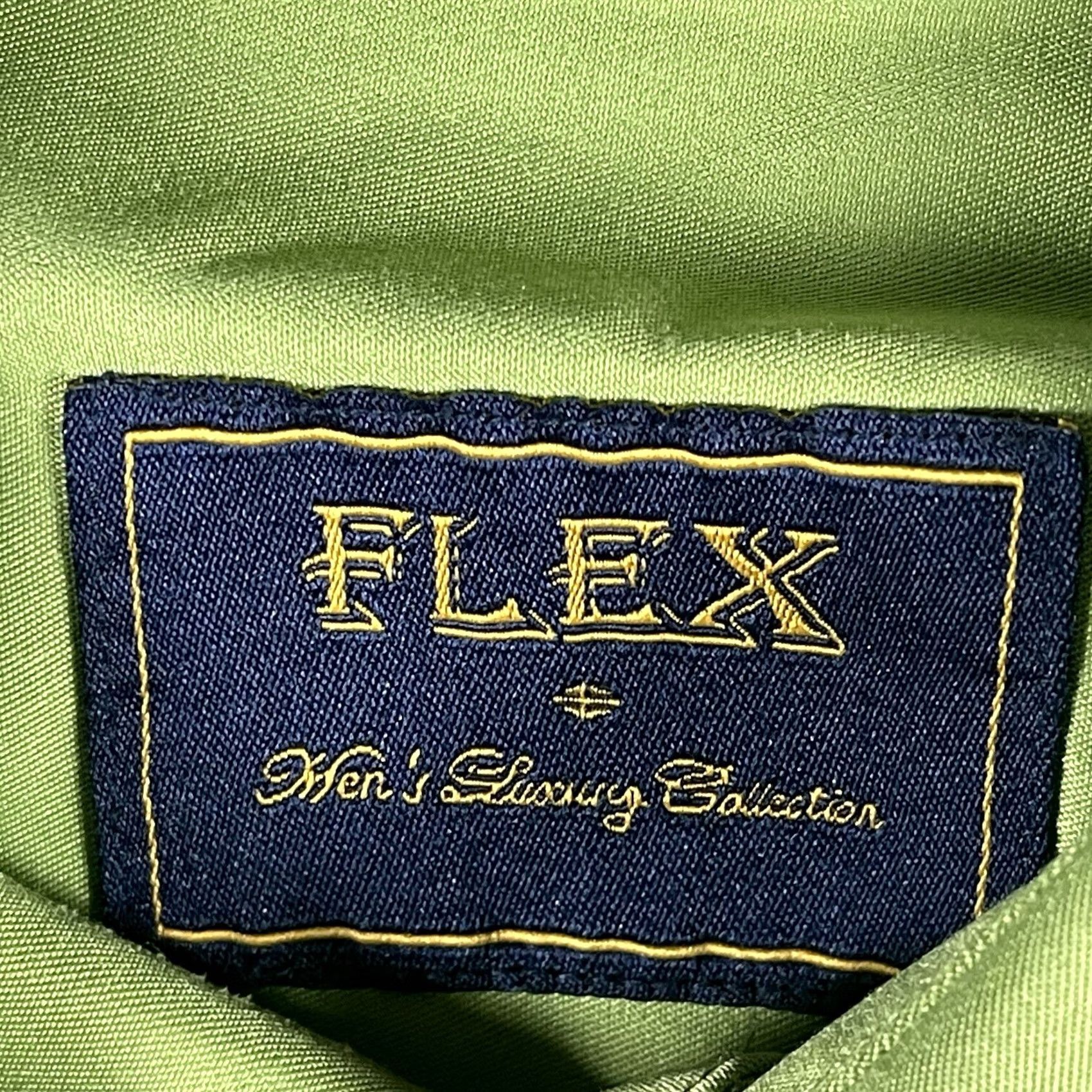 Vintage Flex Mens Luxury Collection Shirt L Green Dress Lime Designed Italy Size 42R - 4 Thumbnail