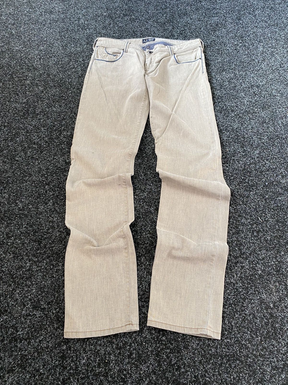 Giorgio Armani × Vintage 90s Armani Jeans Avant Garde Beige Jeans Denim 30 Size 30" / US 8 / IT 44 - 7 Thumbnail