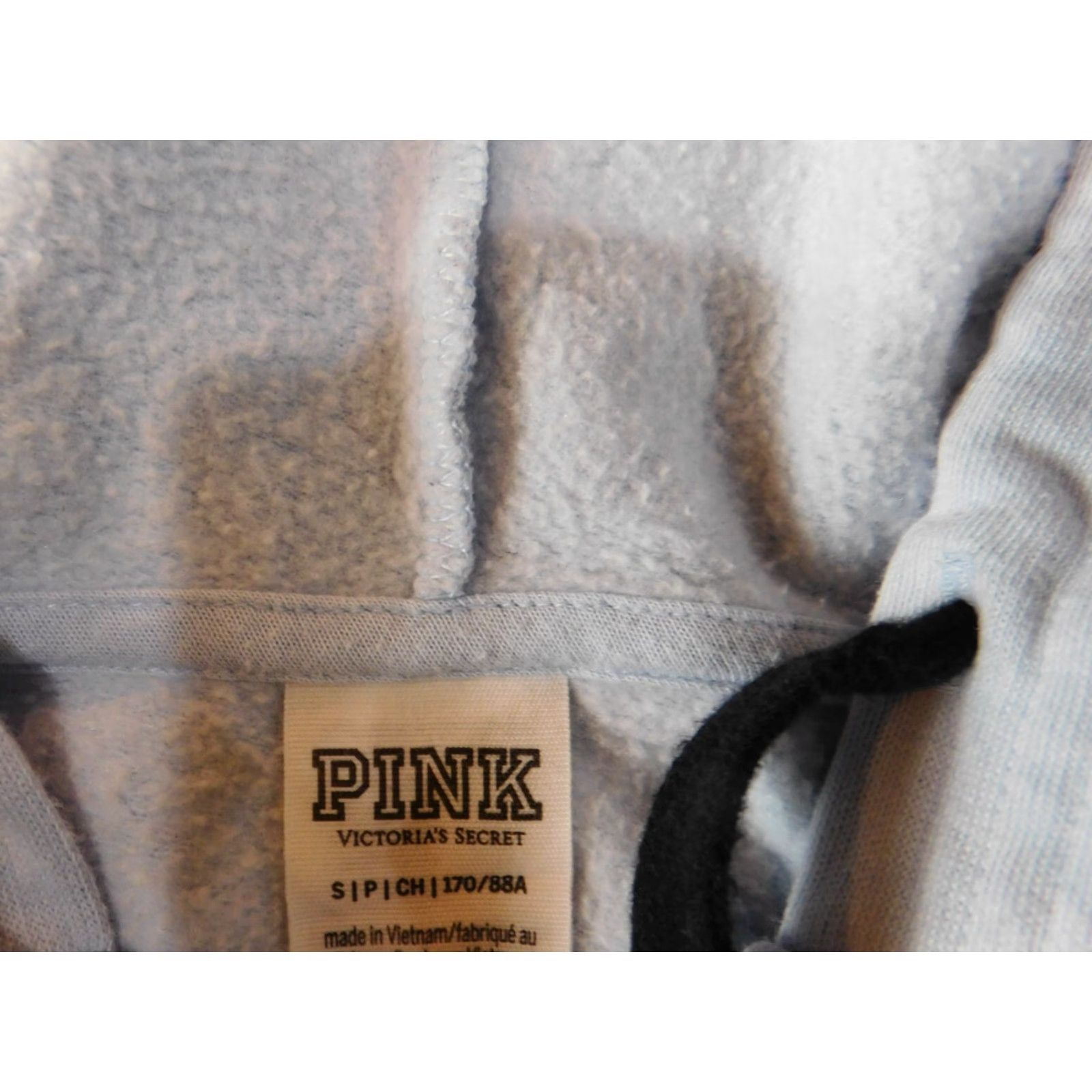 Pinko Victoria's Secret PINK Hoodie Womens Small Blue Zip Logo Classic Pullover Activewear Pockets Regular Size Size S / US 4 / IT 40 - 5 Thumbnail