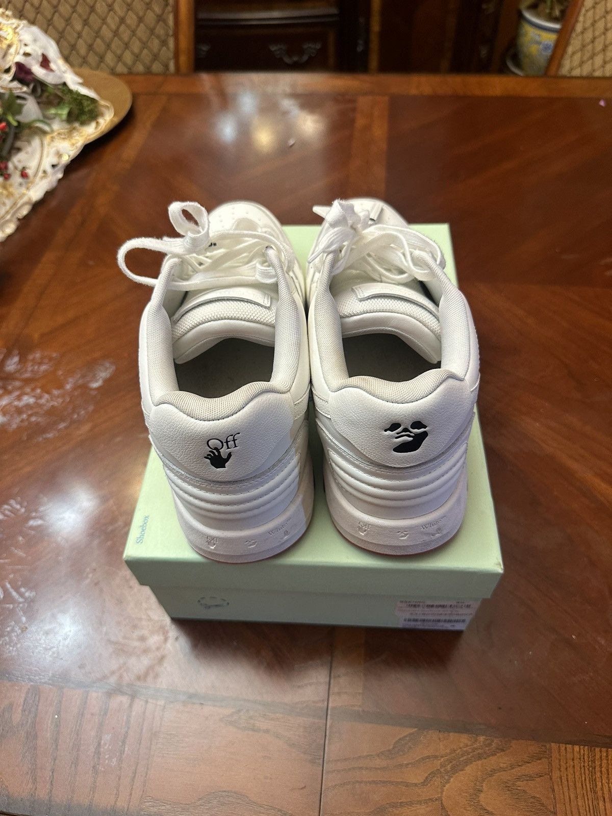 Off-White OFF-WHITE White & Red Out Of Office 'For Walking' Sneakers Size US 12 / EU 45 - 4 Thumbnail