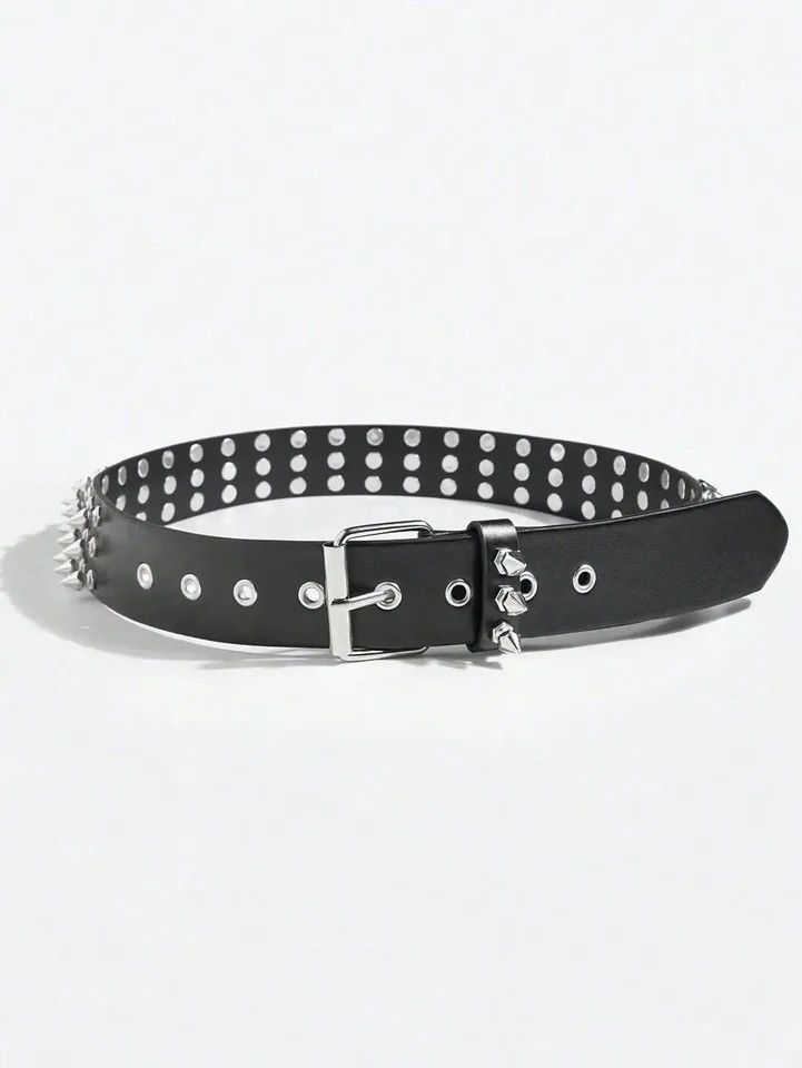Other Rivets Decorated Heavy Metal Dark Belt Size ONE SIZE - 5 Thumbnail