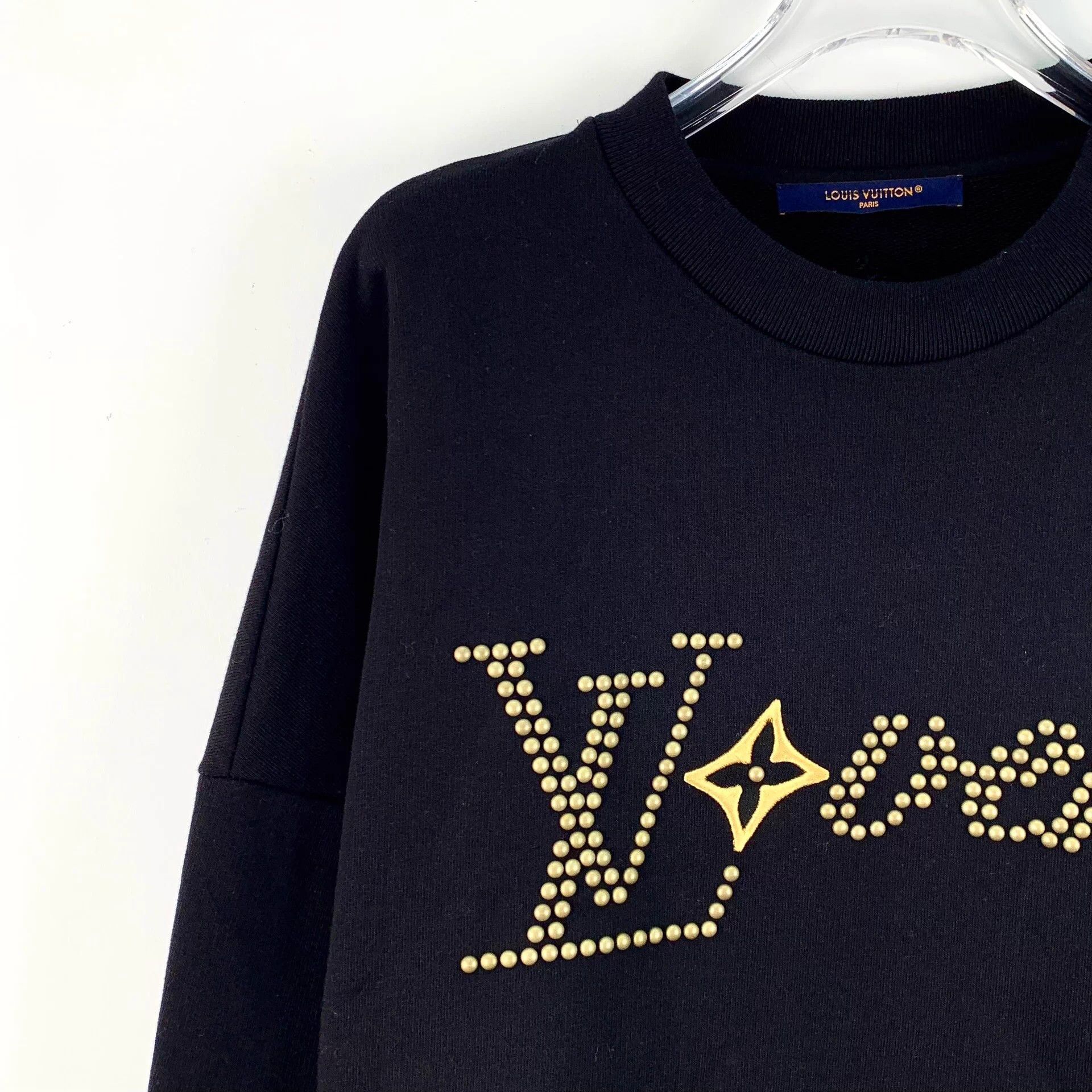 Louis Vuitton Louis Vuitton Black Logo Beaded Cotton Sweatshirt S Size US S / EU 44-46 / 1 - 3 Thumbnail