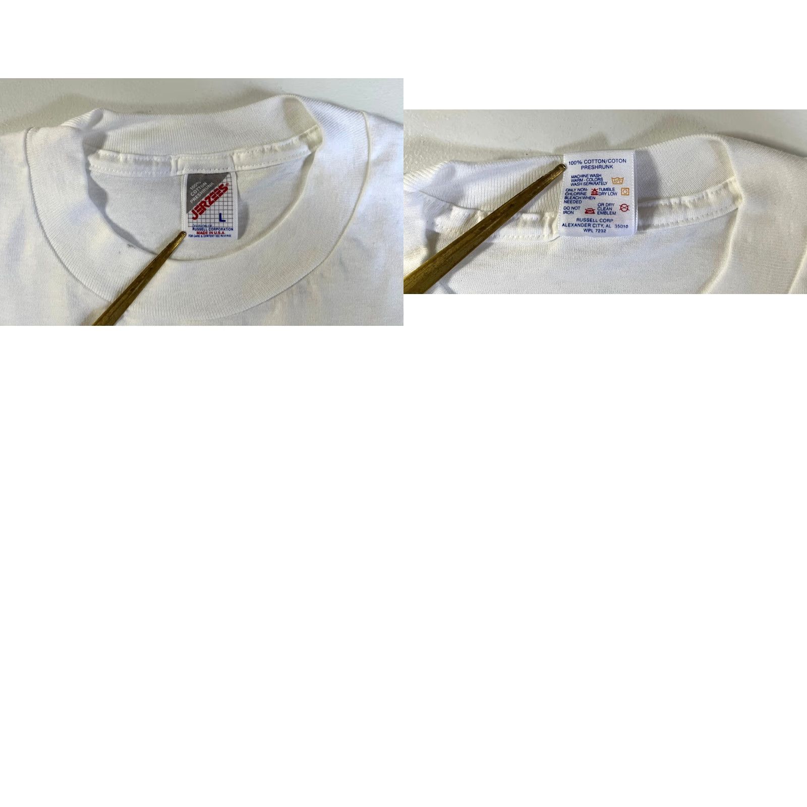 Jerzees VINTAGE Jerzees T-Shirt USA Flag Graphic 1993 Monuments of America White Cotton L Mens Size US L / EU 52-54 / 3 - 10 Thumbnail
