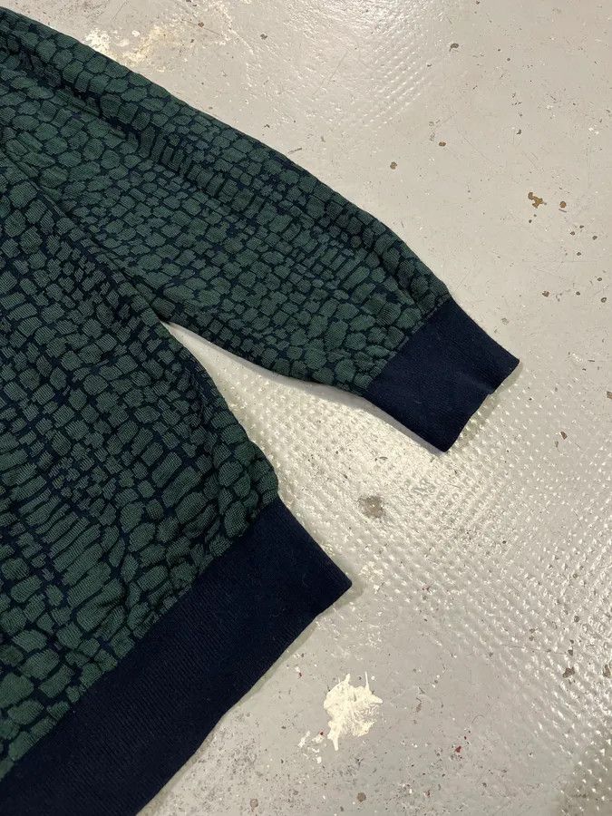 Emporio Armani 2010s Emporio Armani Dark Green Crocodile Effect Wool Sweater Size US M / EU 48-50 / 2 - 6 Thumbnail