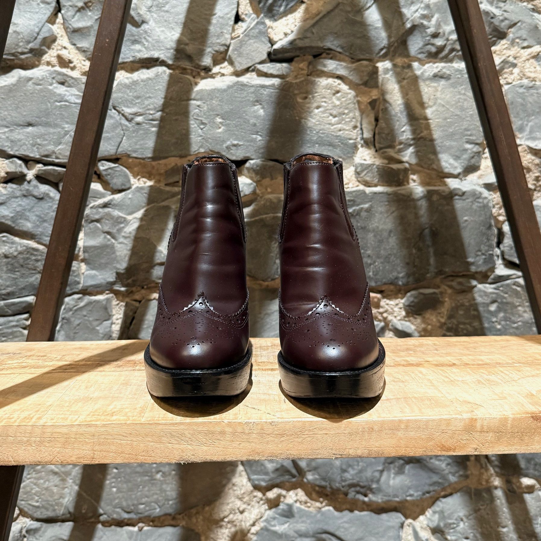 Burberry Burberry Burgundy Leather Oxford Wedges Booties Size US 6 / IT 36 - 2 Thumbnail