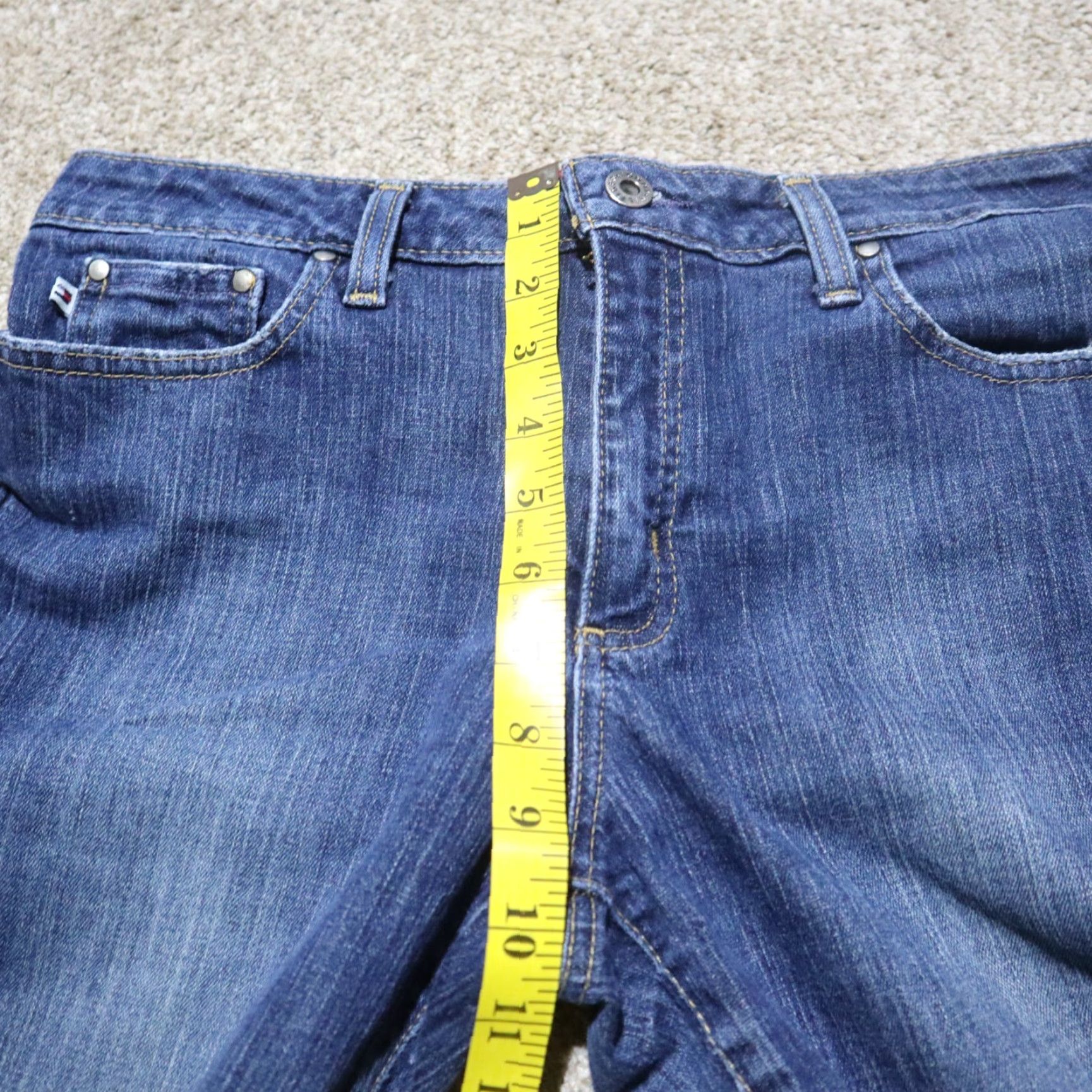 Tommy Hilfiger VINTAGE Tommy Hilfiger Jeans Bootcut Flap Pocket Stretch Low Rise Women's 8R Blue 5-Pocket Design Denim Cotton Spandex Size 30" / US 8 / IT 44 - 6 Thumbnail