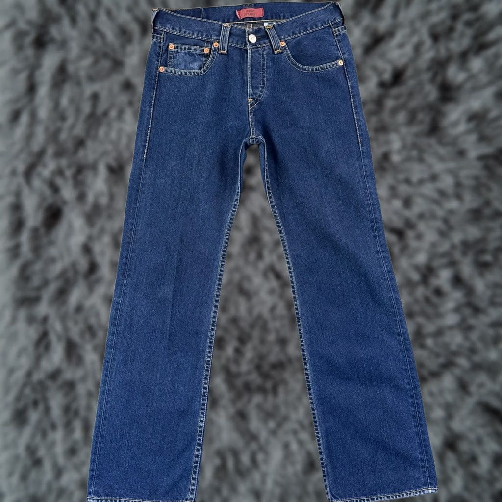 Levi's VINTAGE Levi's Jeans Iconic Straight Denim Button Fly 33x34 Mens Blue 5-Pocket Y2K Regular Pants Size US 33 - 1 Thumbnail
