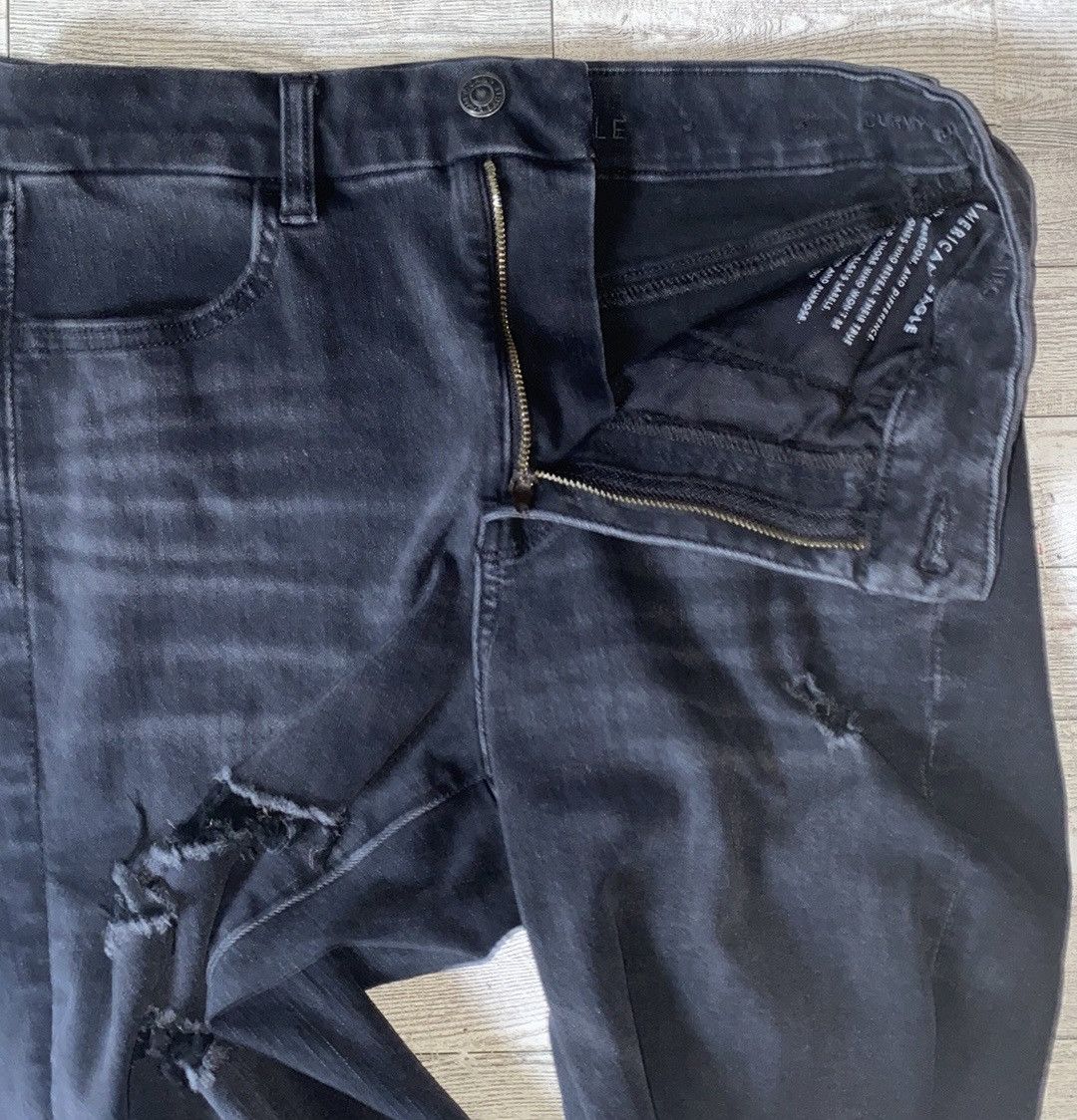 American Eagle Outfitters AEO, Black, Ultra Distressed, “Dream Jean” Skinny Jeans Size 30" / US 8 / IT 44 - 6 Thumbnail