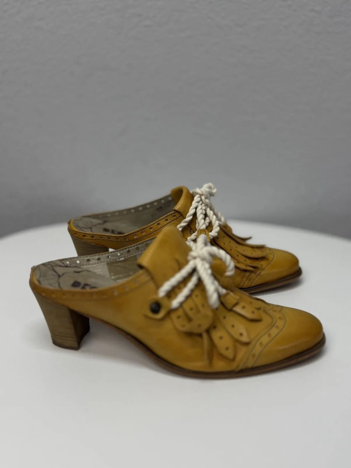 Other Vintage Ankle Leather Boots Sandals Yellow Prada Style Opium Size US 8 / EU 41 - 5 Thumbnail
