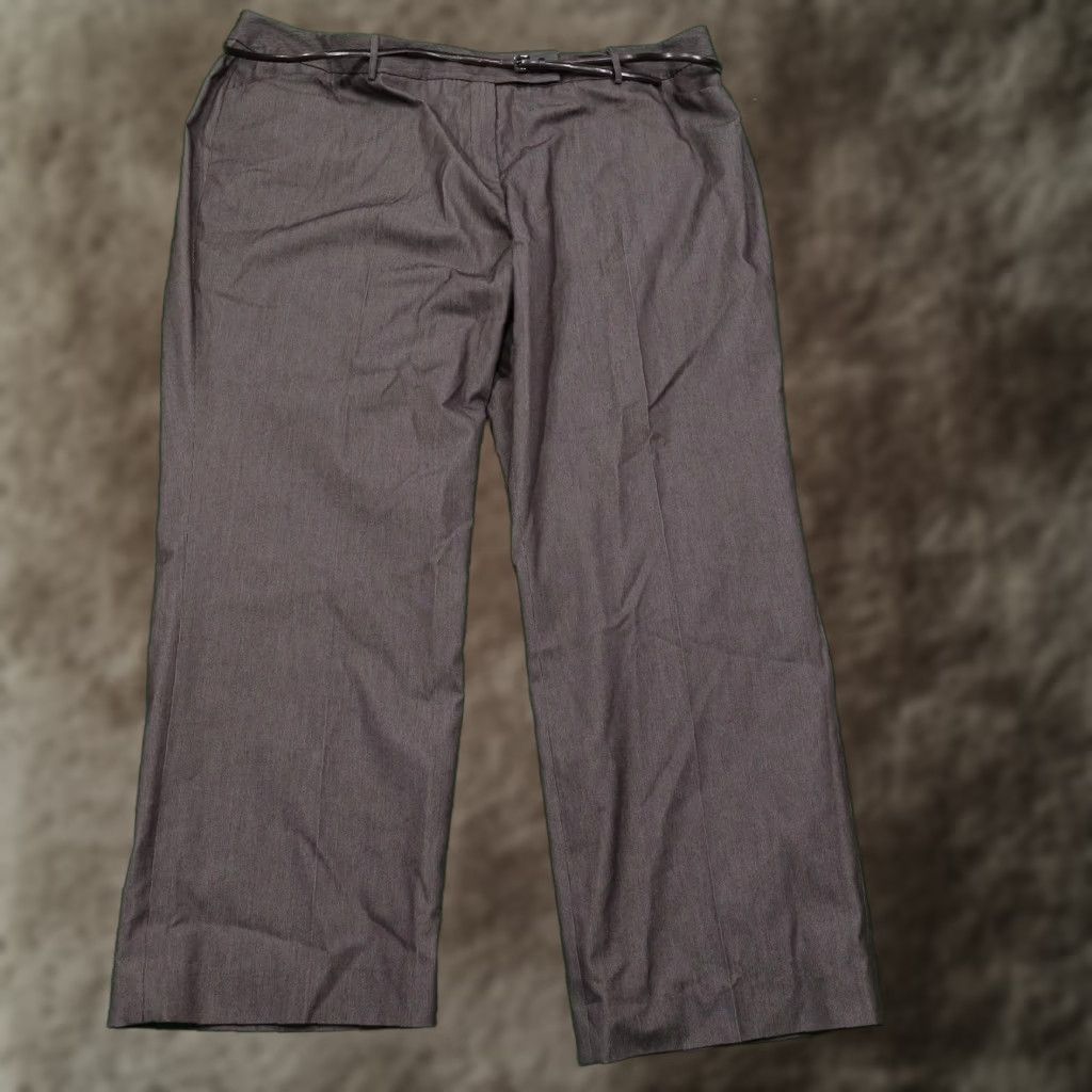 Vintage Tahari Arthur S. Levine Pants Womens 24W Bark Brown Dress Career Lined Belted Size 42" / US 20 - 1 Thumbnail