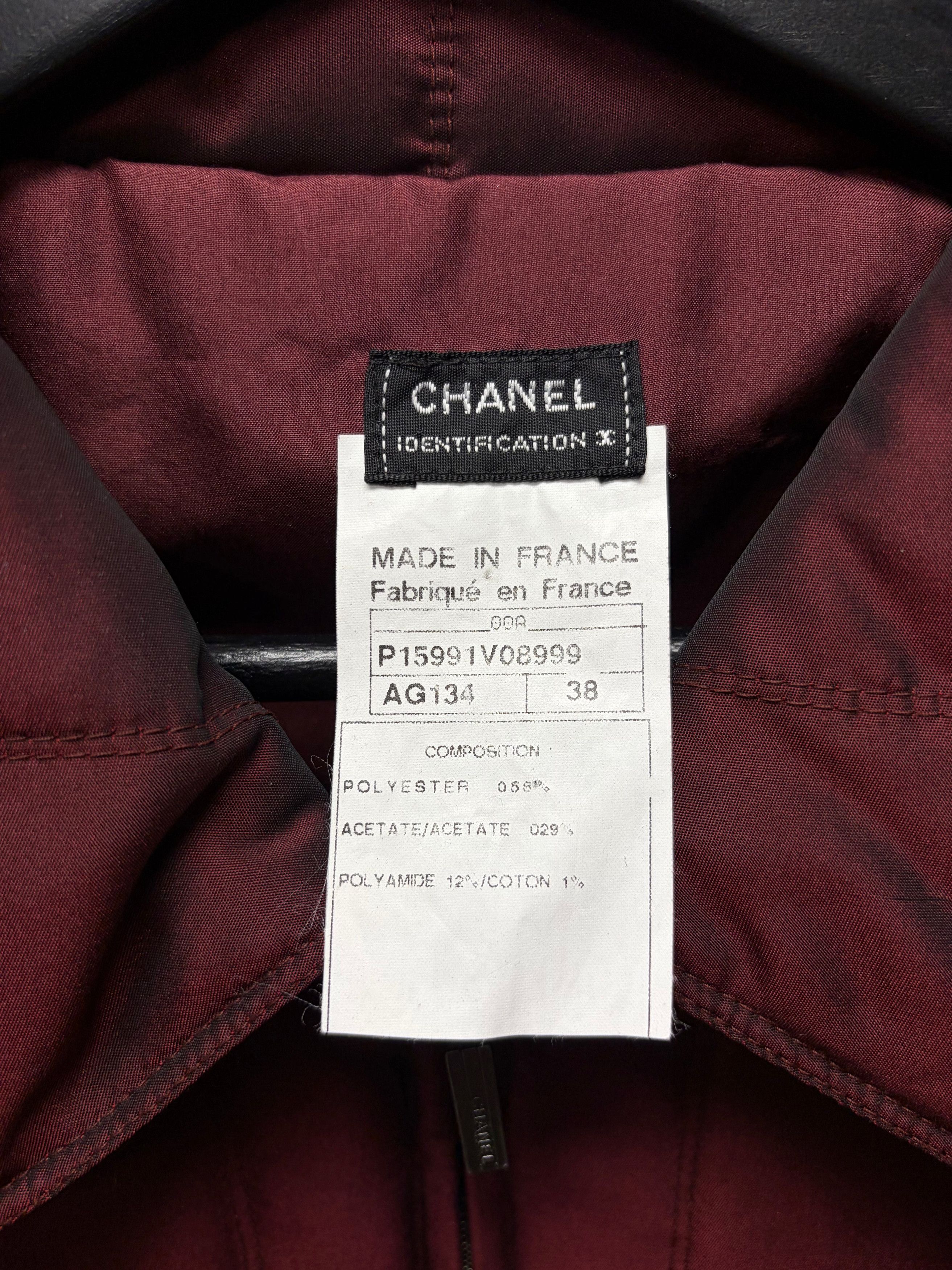 Chanel Chanel Identification Quilted Red Collared Jacket Size US M / EU 48-50 / 2 - 2 Thumbnail