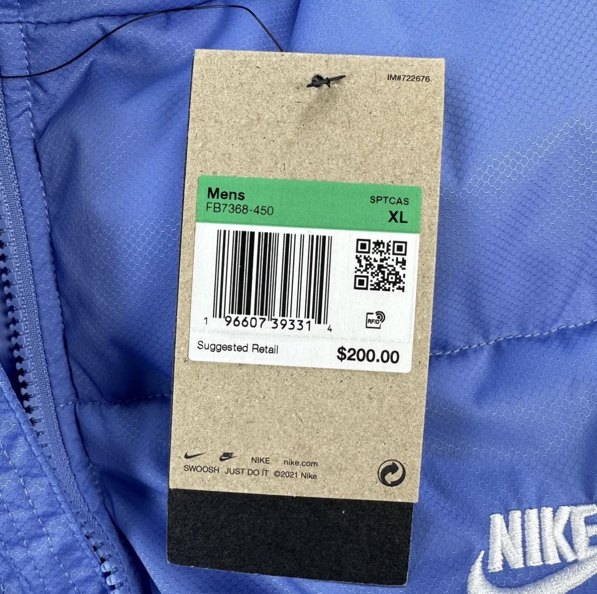 Nike Nike Mens Puffer jacket XL Blue Primaloft FB7368-450 Size US XL / EU 56 / 4 - 8 Thumbnail