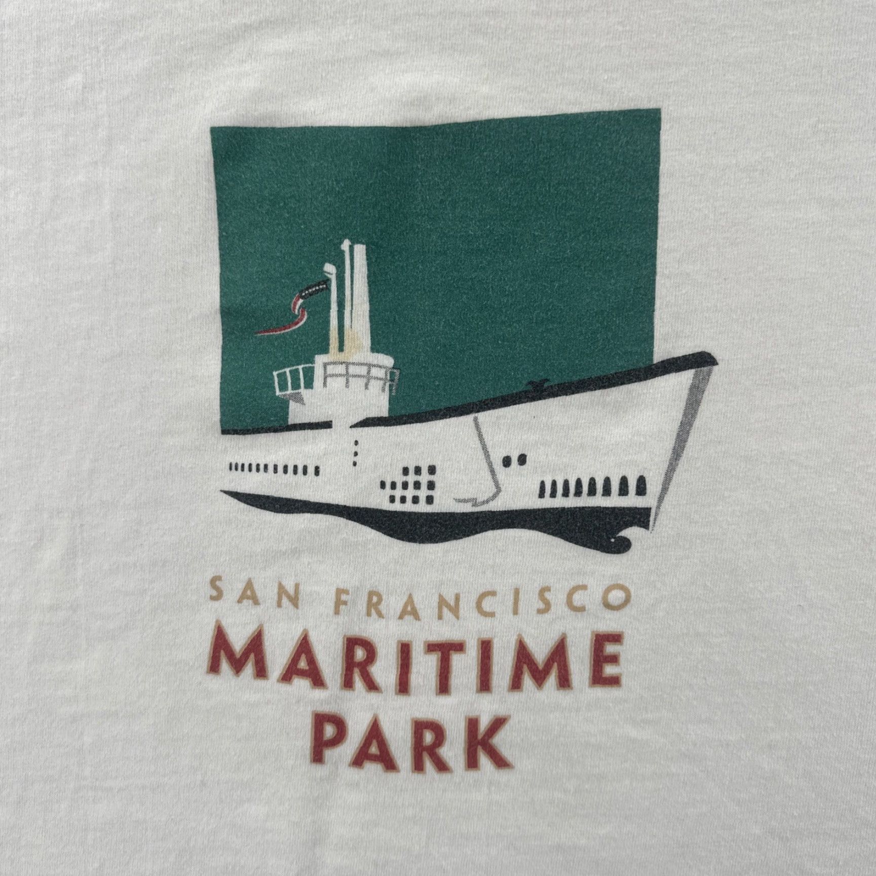 Hanes VINTAGE Hanes Beefy-T Shirt Adult S White Men 90s California USA San Francisco Maritime Park Short Sleeve Crew Neck Shirts Size US S / EU 44-46 / 1 - 6 Thumbnail