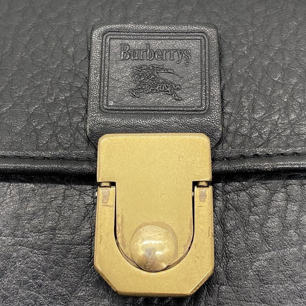 Burberry Vintage Burberrys Leather Buiness Bag Black Size ONE SIZE - 5 Thumbnail