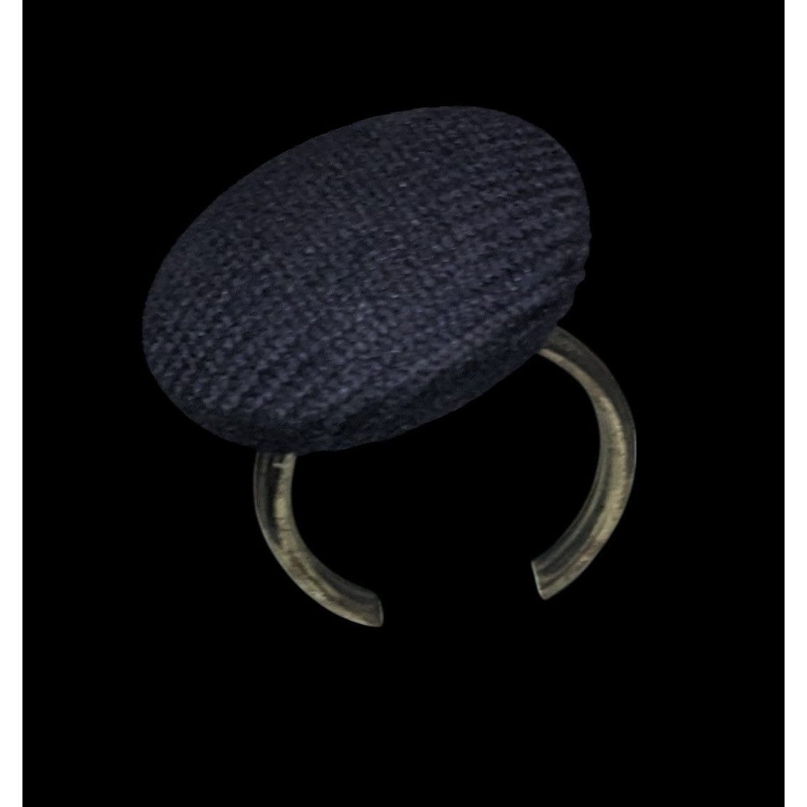 Other Handmade Upcycled Black Fabric Button Ring Size 6 Size ONE SIZE - 10 Thumbnail