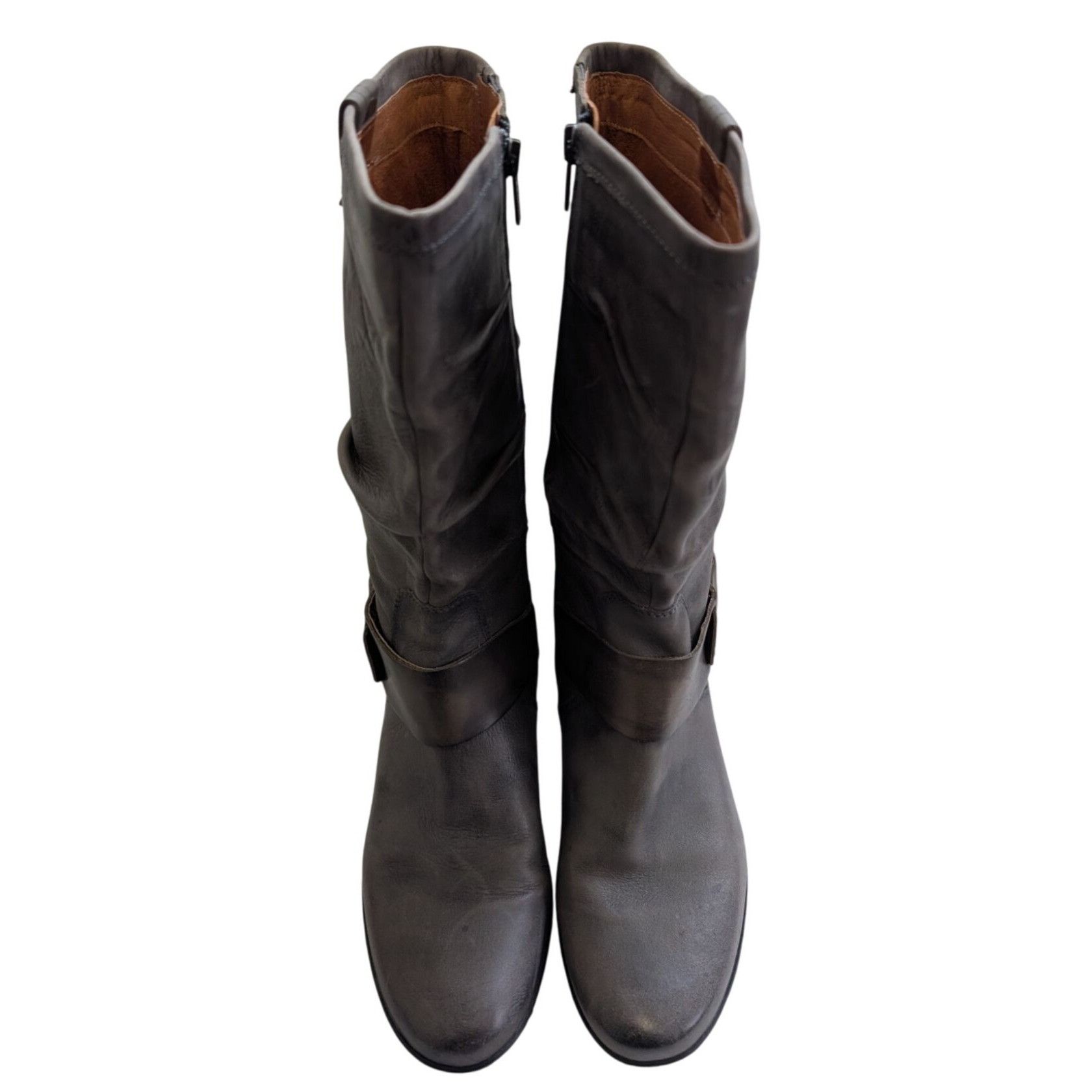 Other Pikolinos Brujas Tall Boots Gray Leather Riding Zip Slouch K Size US 8 / IT 38 - 3 Thumbnail