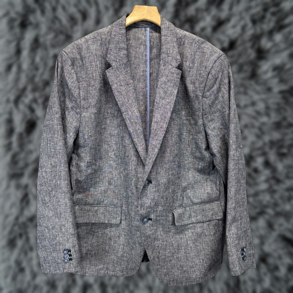 Old Navy Old Navy Blazer Sport Coat XL 44 Blue Linen Blend Double Button Front Mens Size 46R - 1 Thumbnail