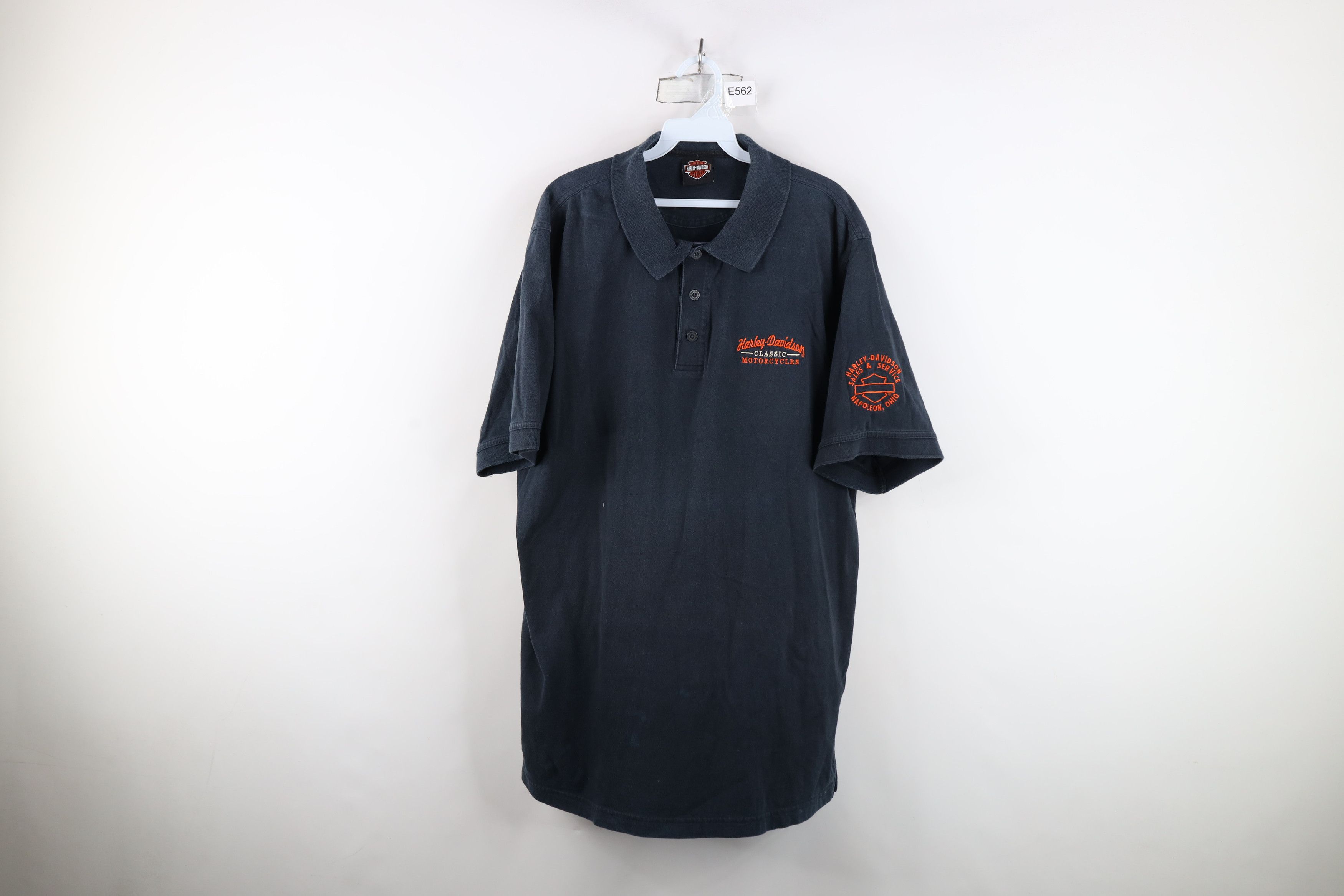 Harley Davidson Vintage Harley Davidson Spell Out Heavyweight Polo Shirt Size US XL / EU 56 / 4 - 1 Thumbnail